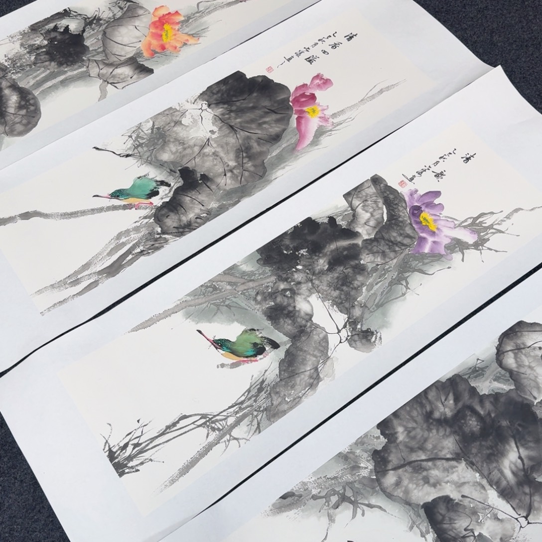 国画纯手绘山水花鸟作品