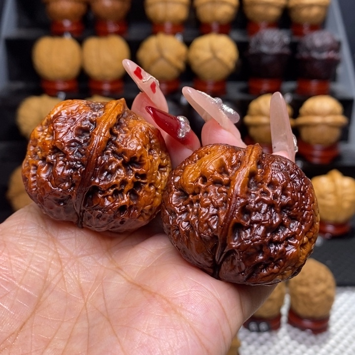 文玩核桃把件七彩大元宝36号