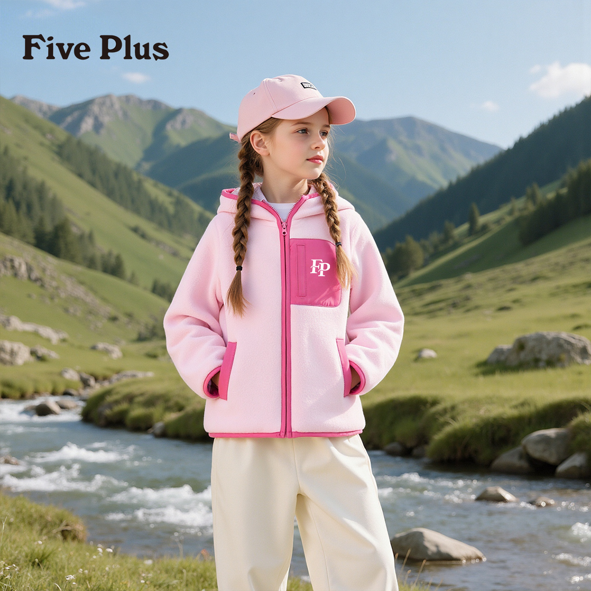 Five Plus童装女童秋外套2025新款薄款摇粒绒女大童百搭儿童秋装