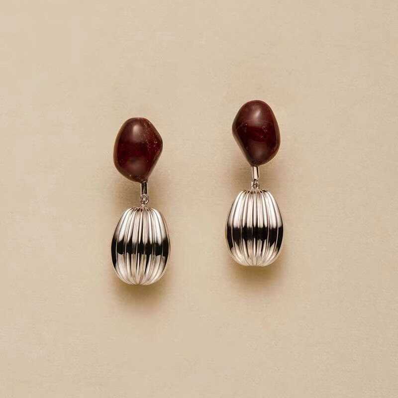 铜合金珐琅耳饰 素 ***觉 红灯笼 简约气质925银针