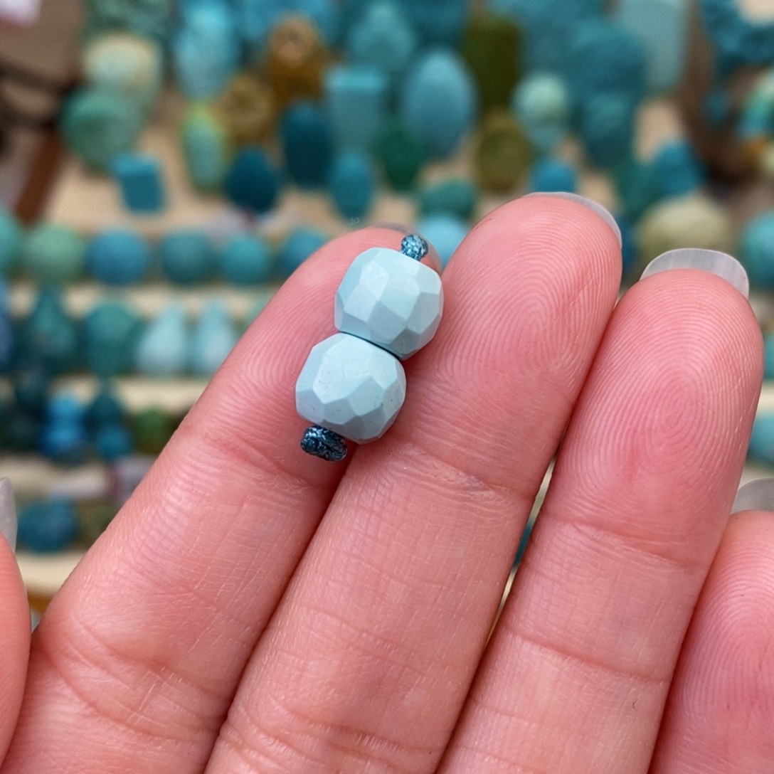 绿松石珠宝奇石未镶嵌8mm