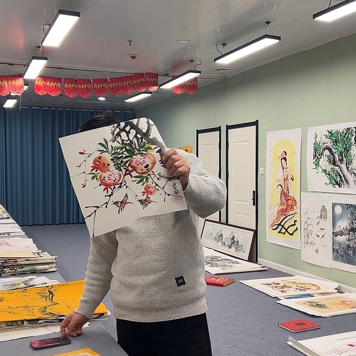 国画我们一起努力奋斗加油