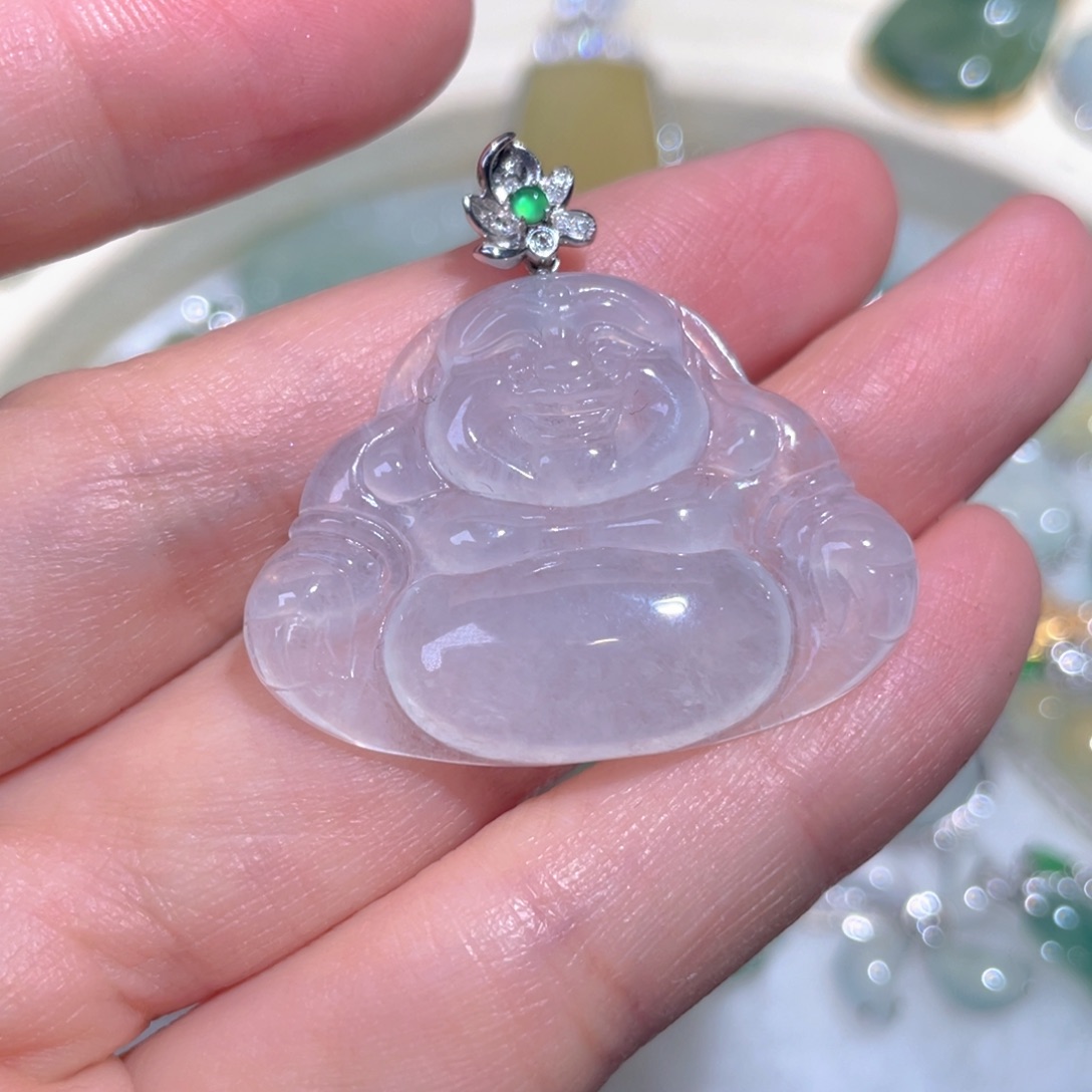 翡翠颈饰18K金镶嵌翡翠