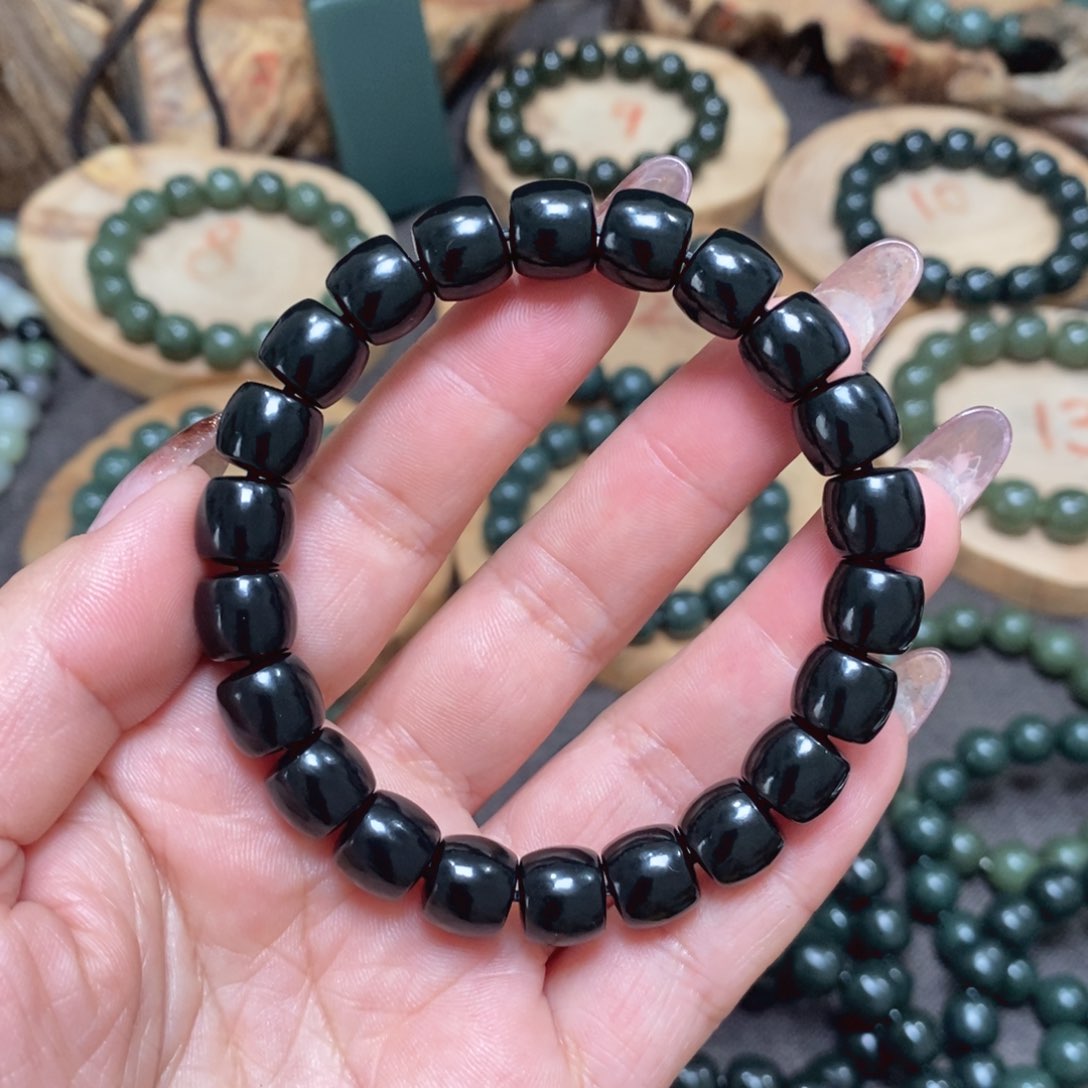 和田玉（青玉）手链未镶嵌