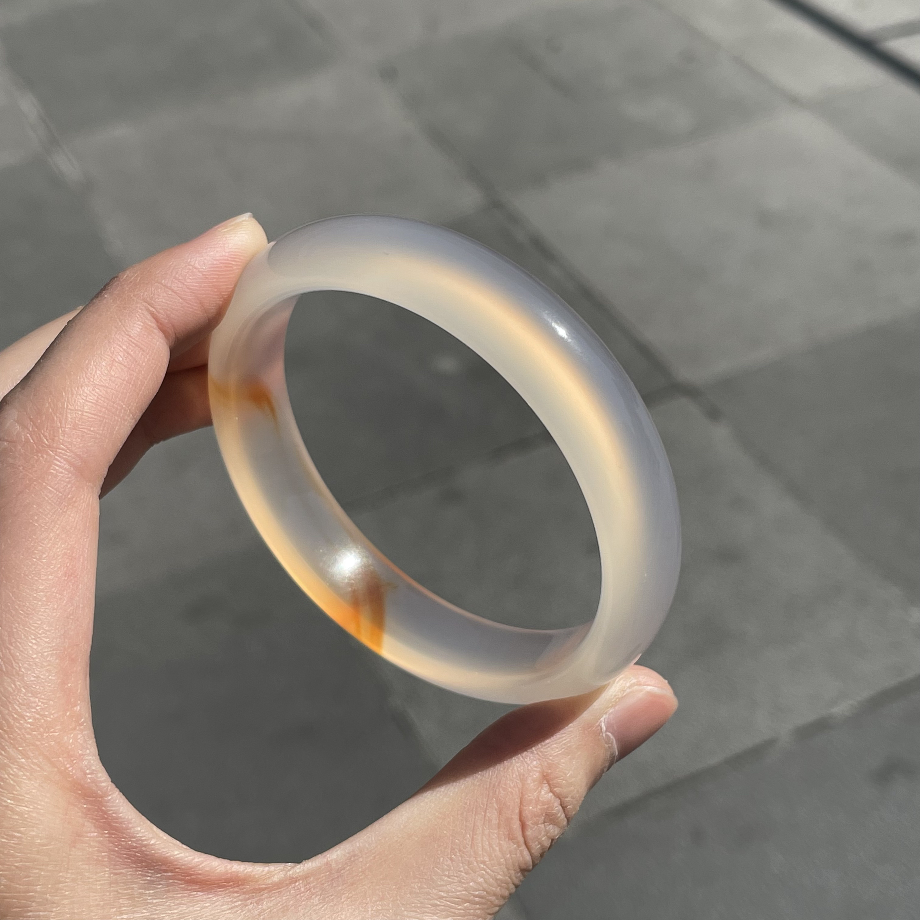 圈口60+宽胎玻璃底飘糖飘细沙有晶体扣手介意勿拍！-玛瑙