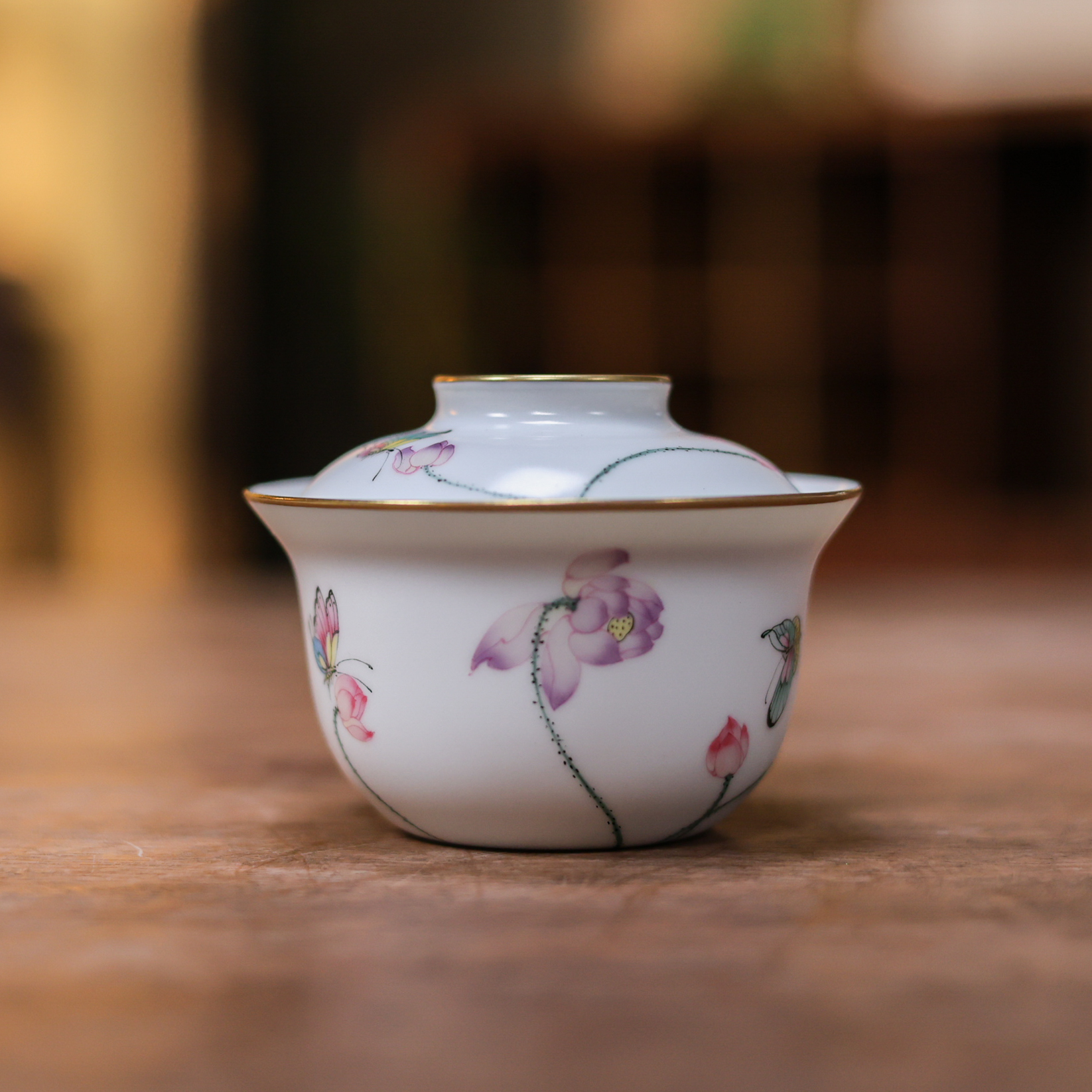 阿茶 珠光月牙白荷花盖碗零配（华隐S1248）