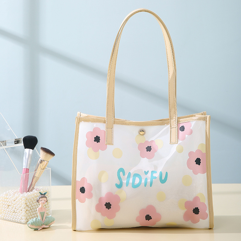 半透明收纳包旅行大容量化妆包便携手提洗浴游泳包pvc洗漱收纳袋