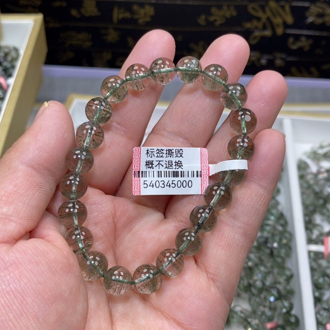 水晶绿幽灵手串未镶嵌申***.