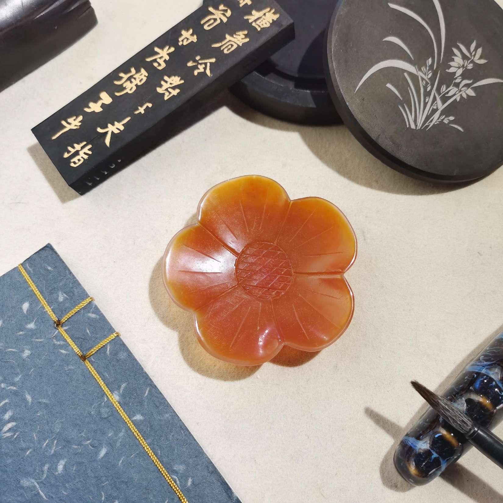 【集雅斋】玛瑙梅花笔掭