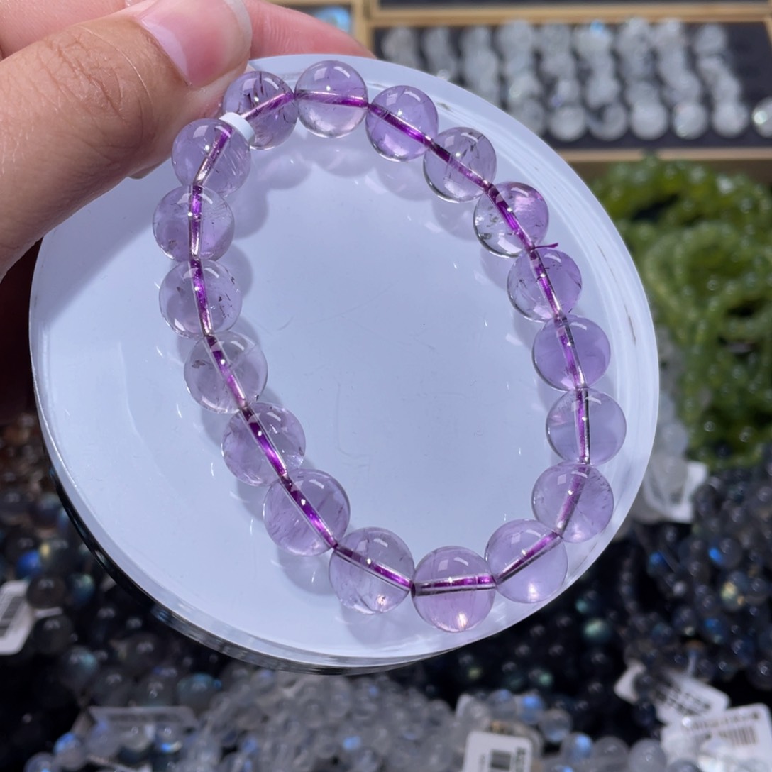 水晶手链未镶嵌玻利维亚紫水晶手链11.7m
