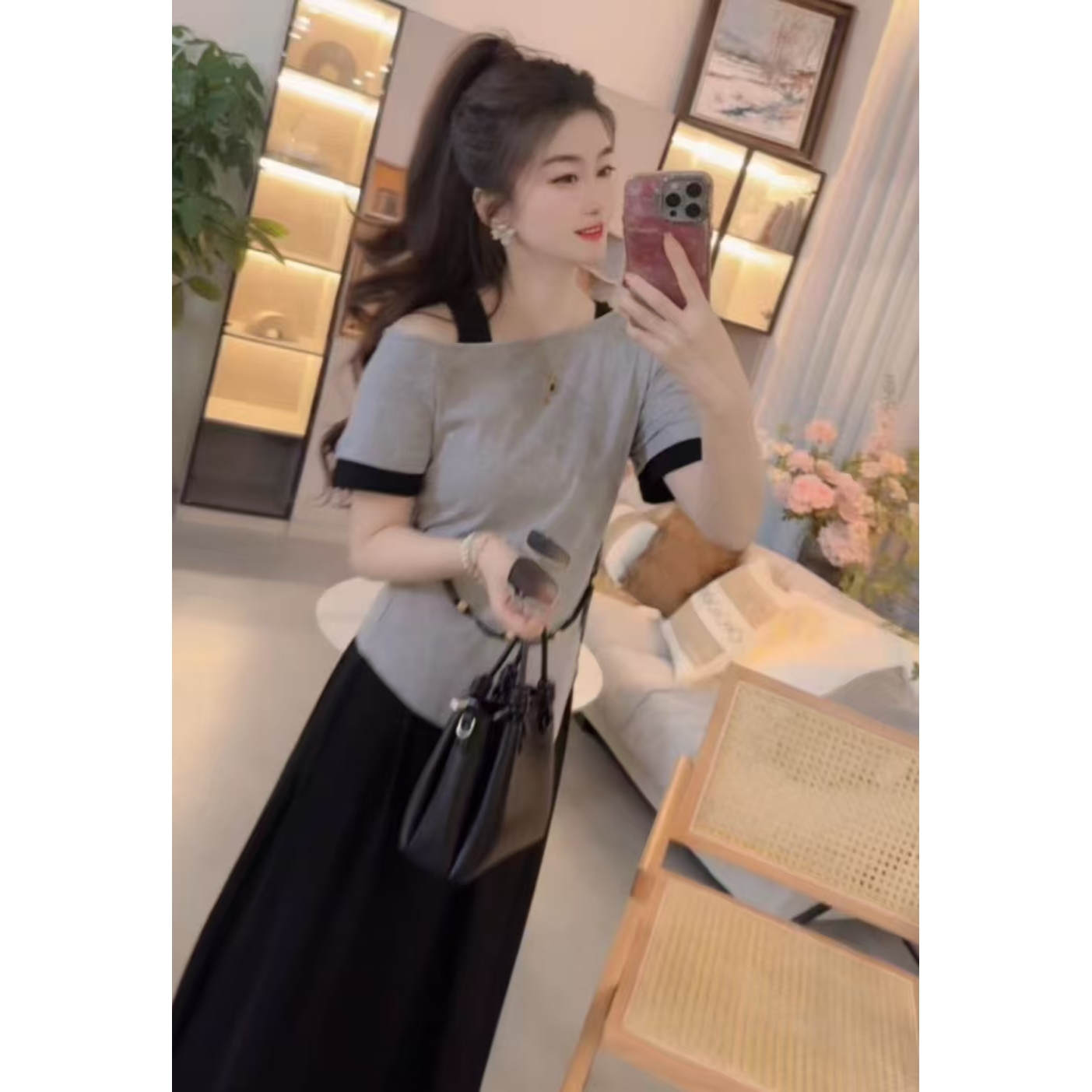 『简约拼色S』设计显瘦百搭时尚套装8825