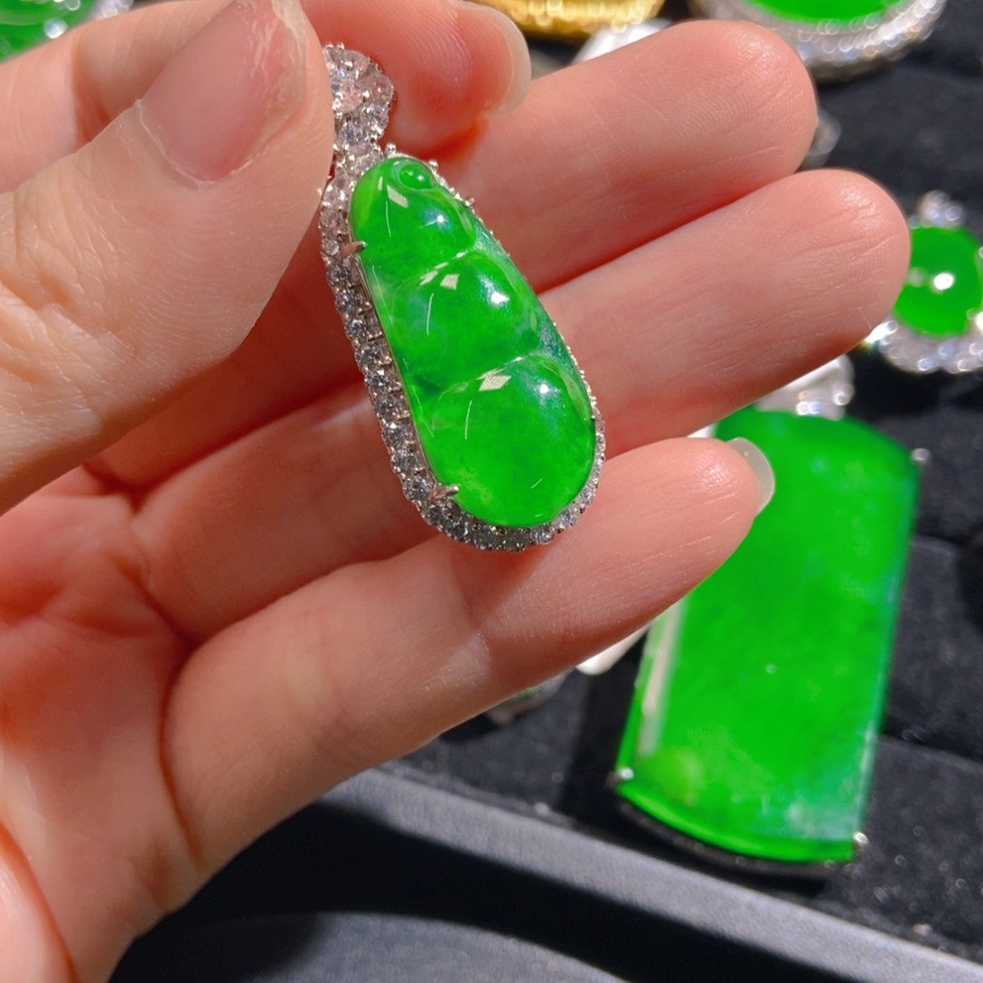 翡翠吊坠(不含链)银S925镶嵌