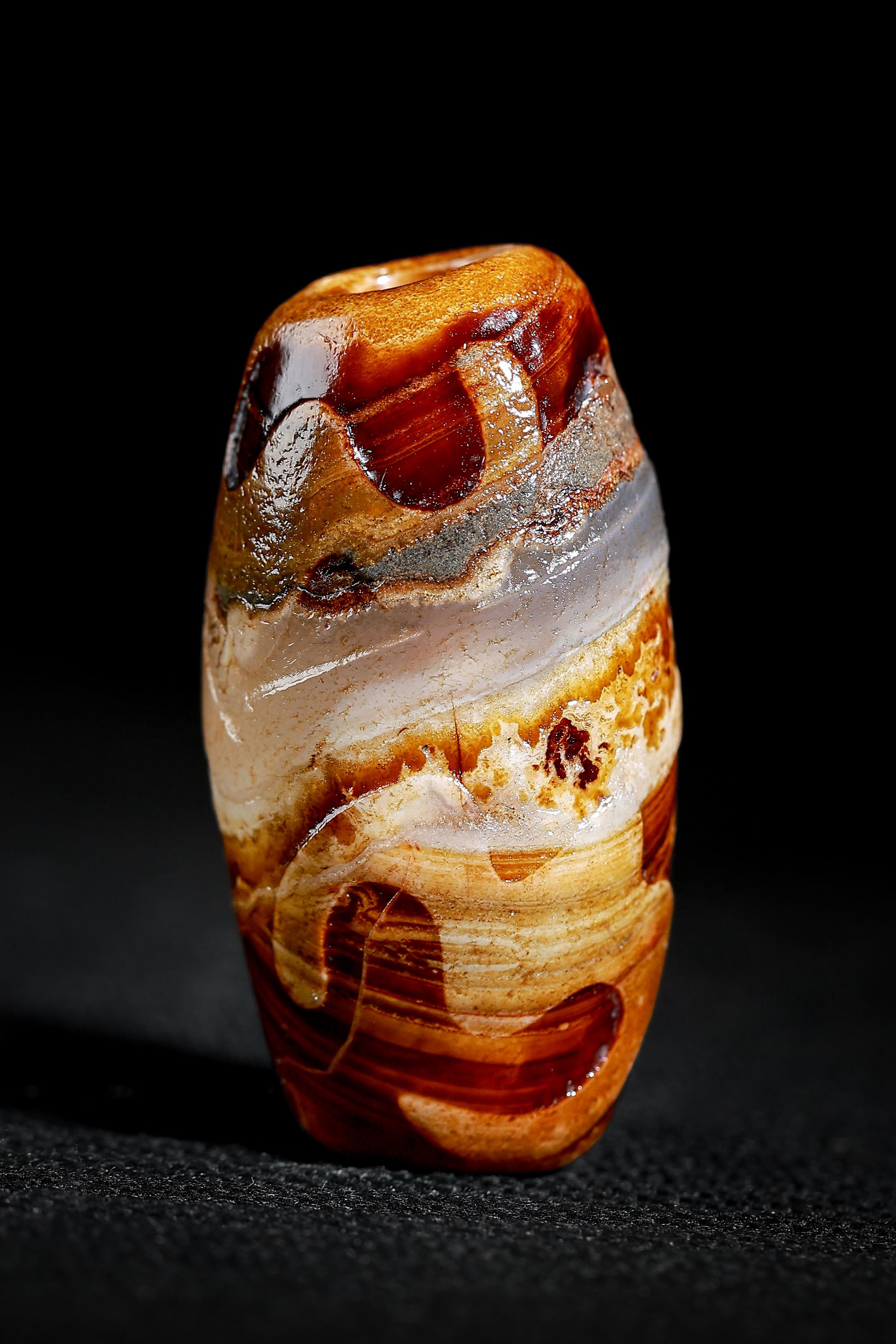 藏传珠珠回流精选特殊图腾，老至纯缠丝珠，福在眼前，皮壳漂亮