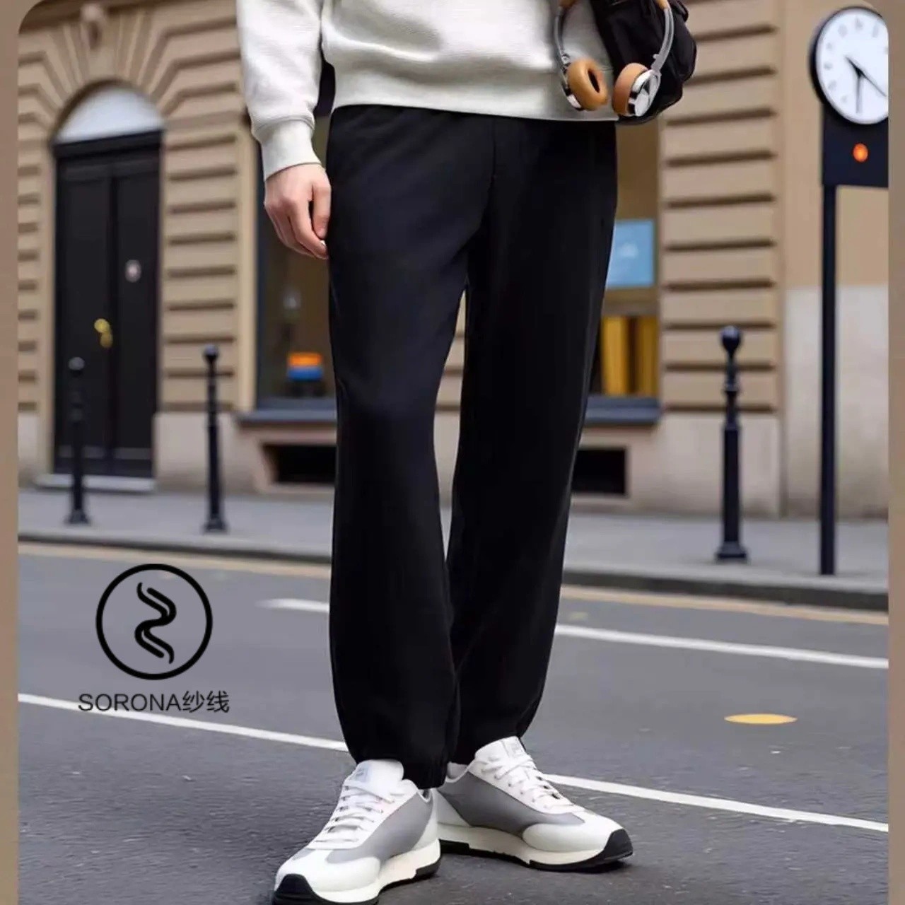 【380克毛圈棉】秋冬加厚防寒男女同款宽松休闲运动束脚针织直筒裤