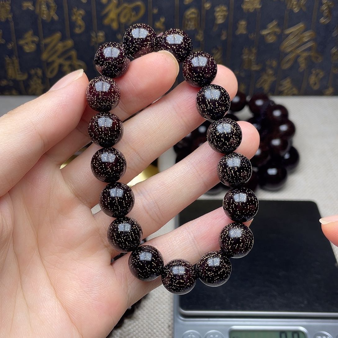 檀香紫檀（小叶紫檀）1.2 17颗 高油密爆满金星