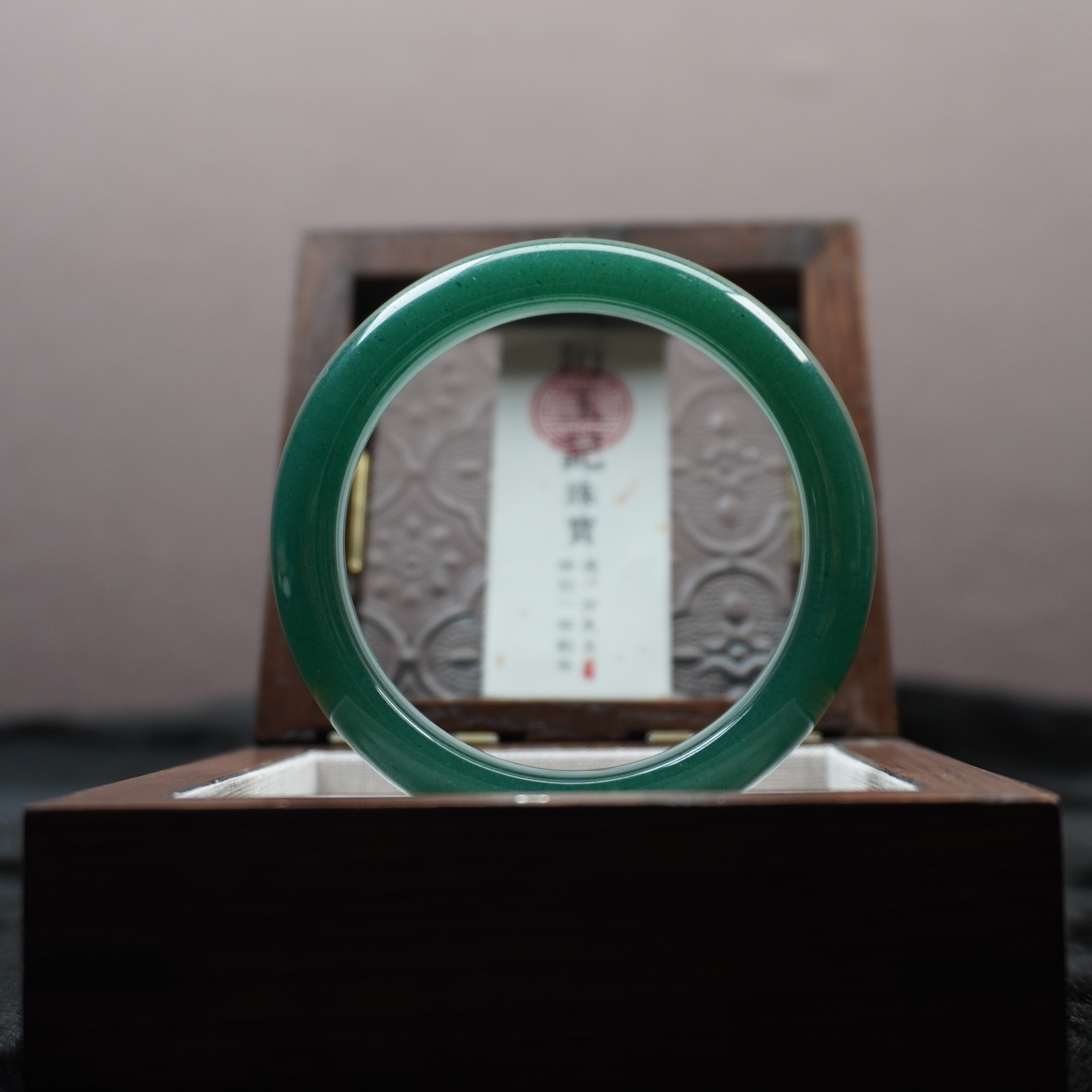 天然东陵玉石手镯菠菜绿贵气简约百搭贵妇福镯时尚甄选满绿精品