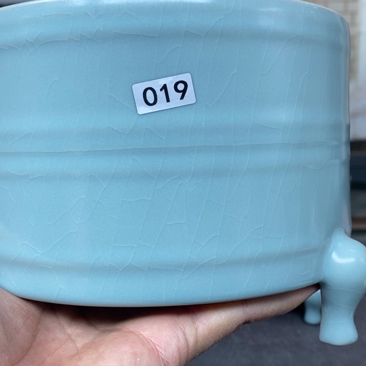 摆件牛*裤抱朴汝瓷仿古微瑕