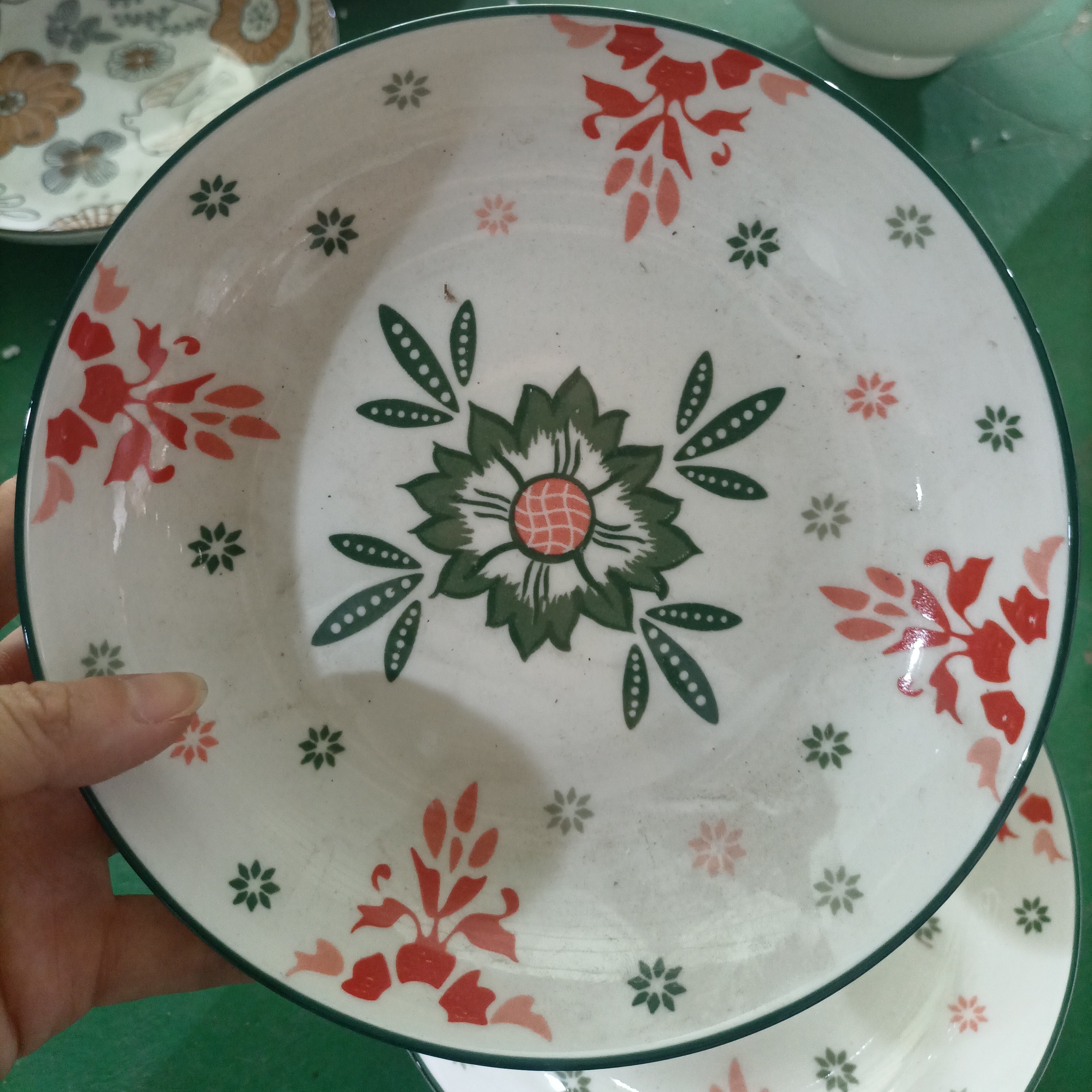 绿心圆盘 六只装 7寸 18cm盘 