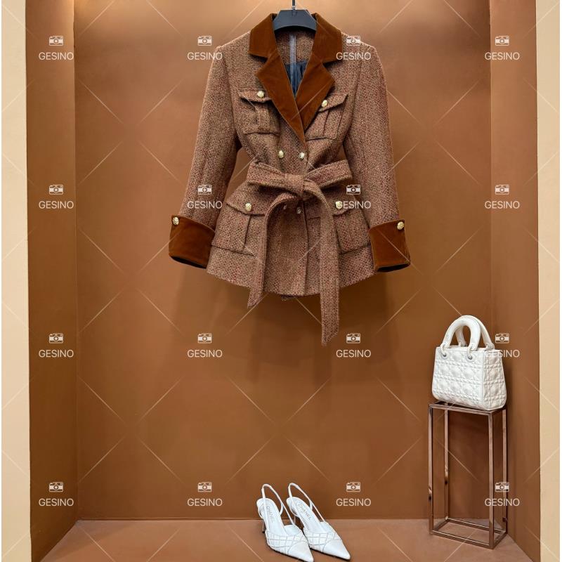 【丽】秋冬气质小香风时尚设计师中款外套网红轻奢短款QD-2025089