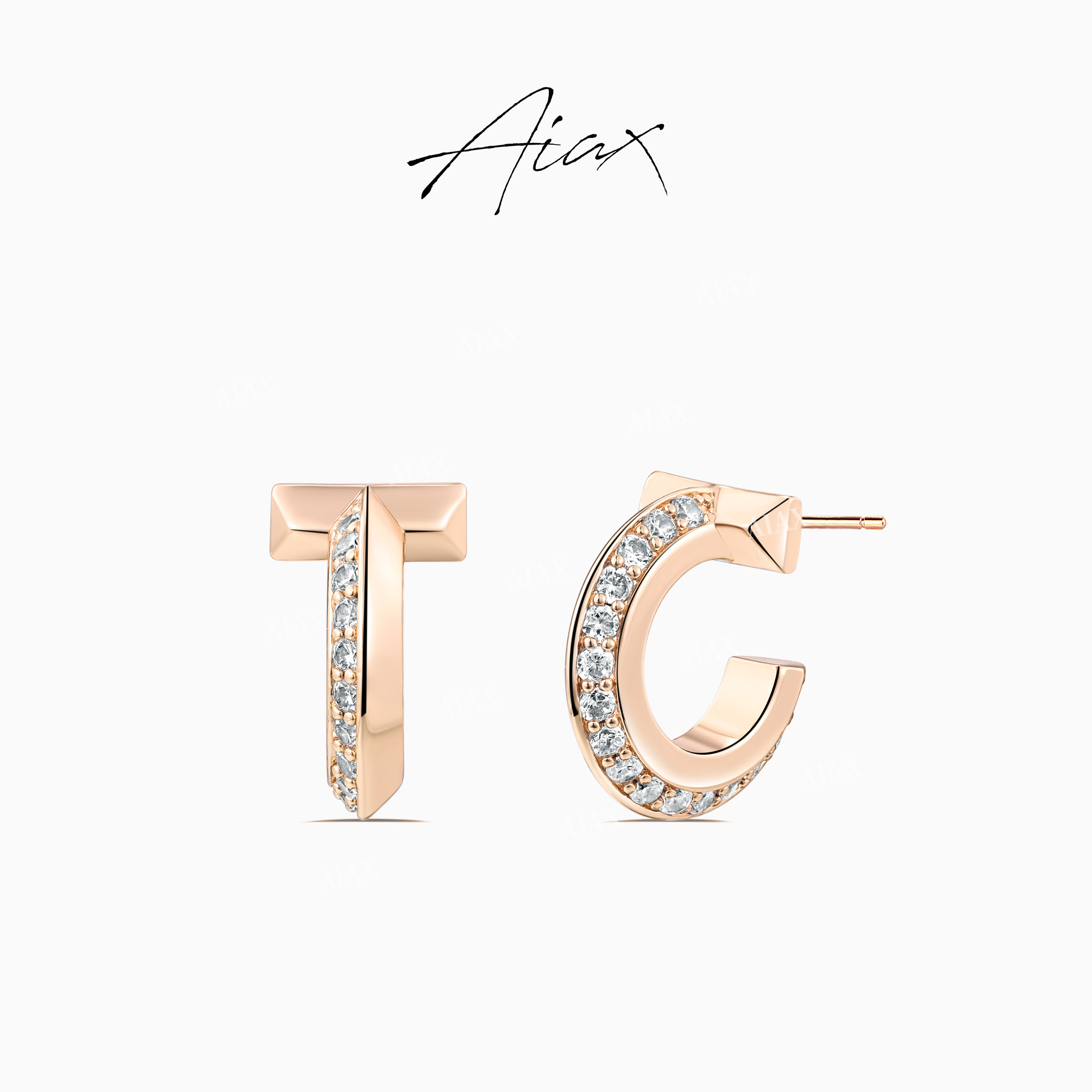 AIAX 镀K金 轻奢精致简约个性日常百搭耳环TSL1093