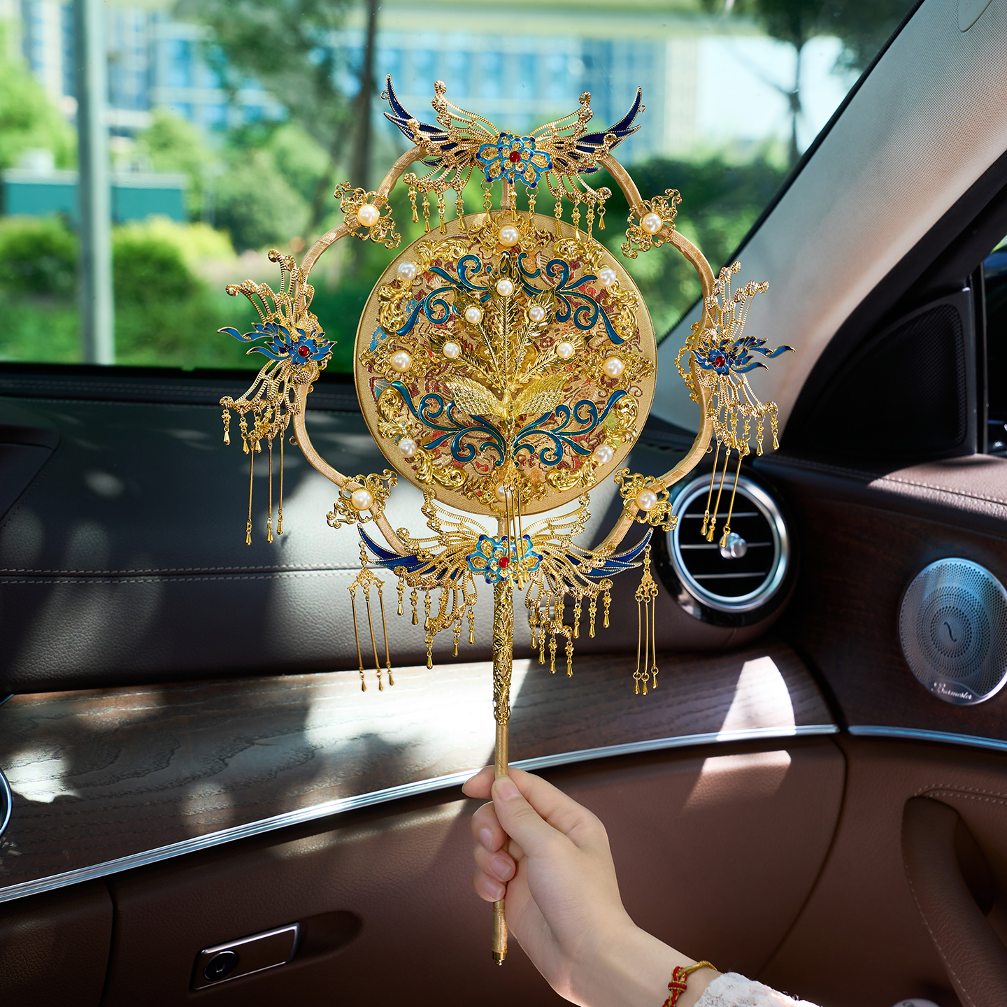 结婚扇子团扇材料包手工原创新娘手捧花结婚礼物送新娘实用