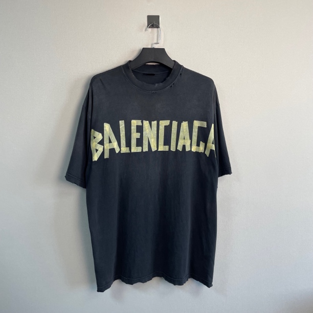 未使用 Balenciaga/巴黎世家 胶带字母短袖/L码/原吊牌/价7900