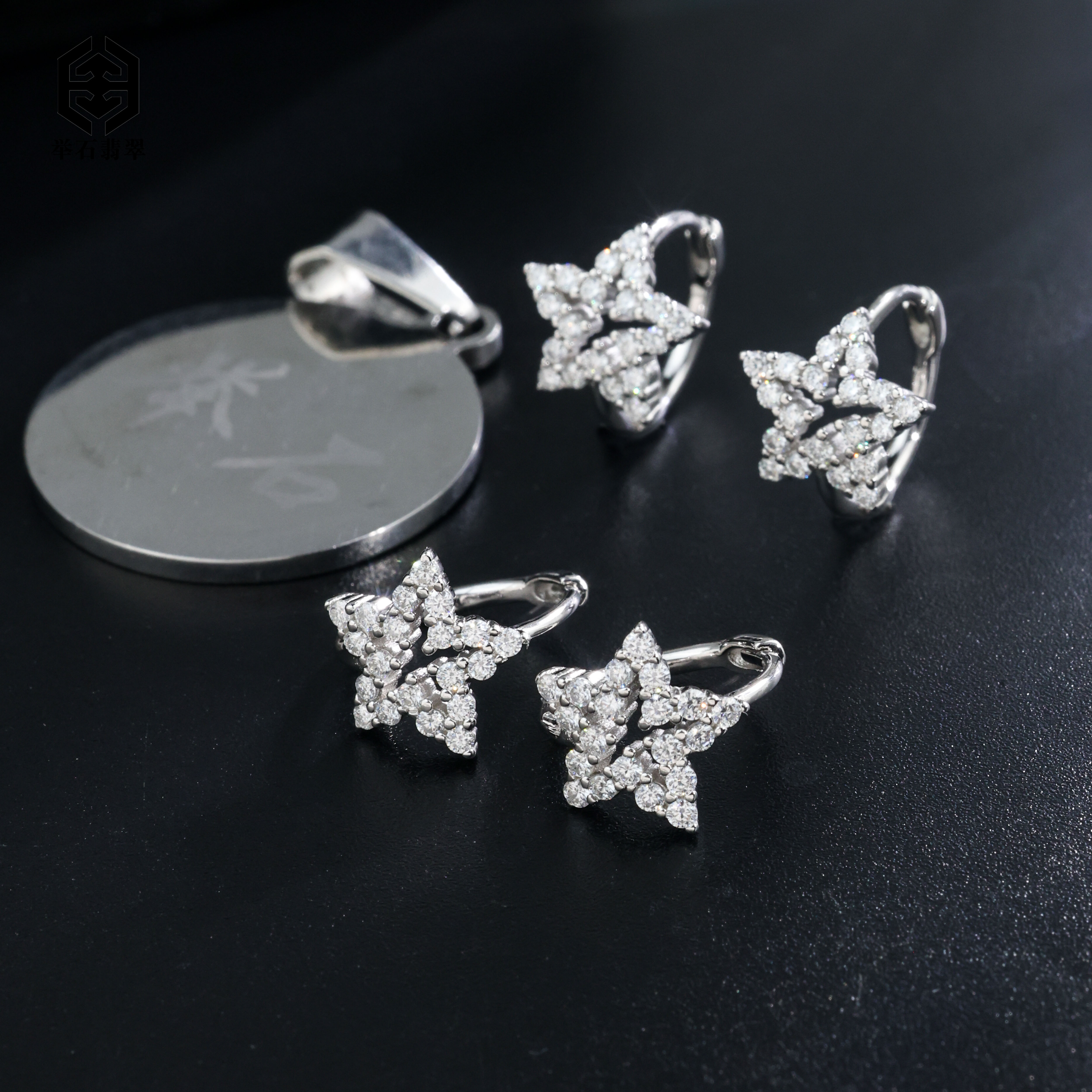 925银莫桑石银制品 TH1220-9819-150莫桑钻耳饰（一对/多样性）P