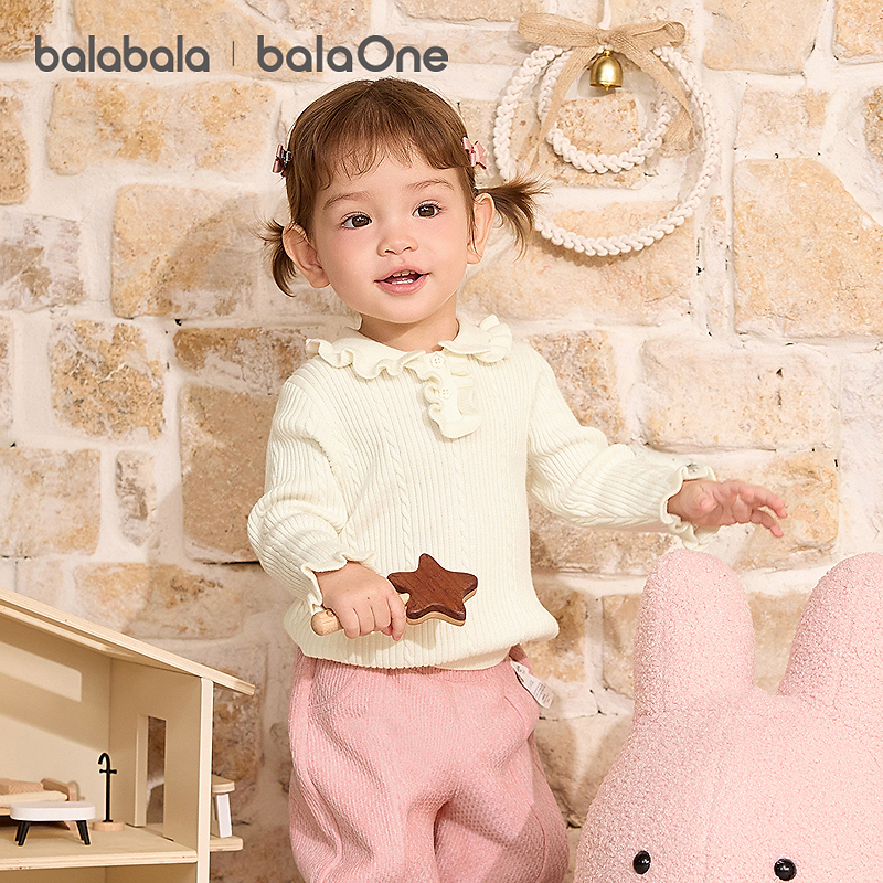 【balaOne】巴拉巴拉童装宝宝毛衣舒适休闲冬装婴儿针织衫女童毛衫