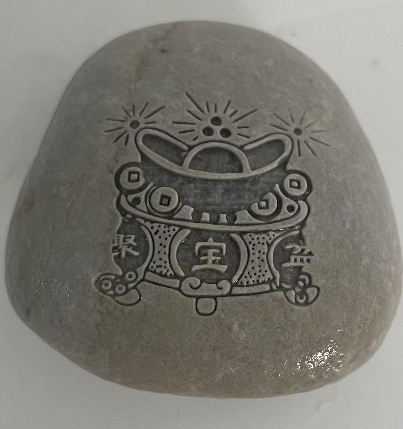 青石中式复古桌面造景雕刻工艺品家居装饰手工