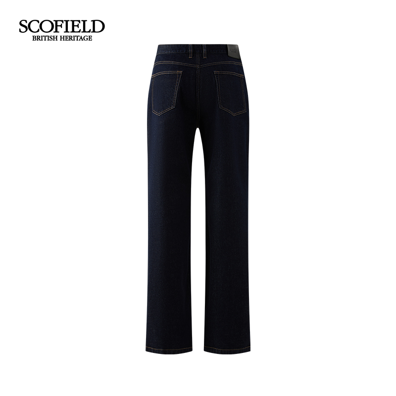 SCOFIELD男装秋季新品商务休闲简约纯色美式高街直筒牛仔长裤男