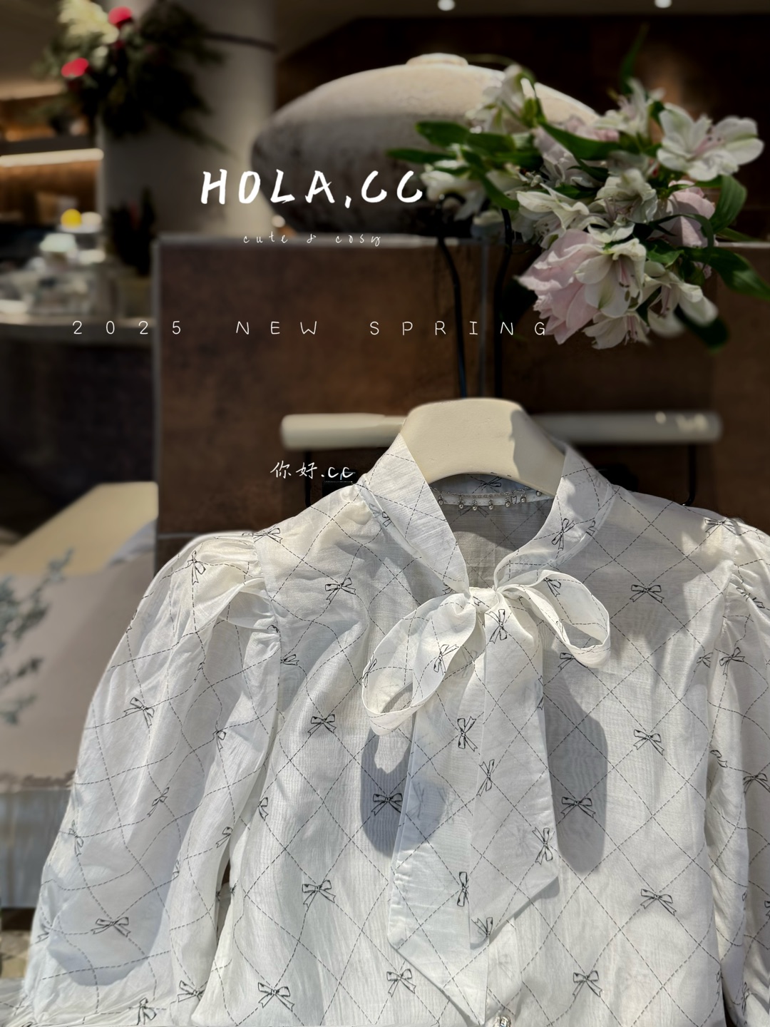 HLCC-8859-儿童洋气百搭蝴蝶结领衬衫（春款）