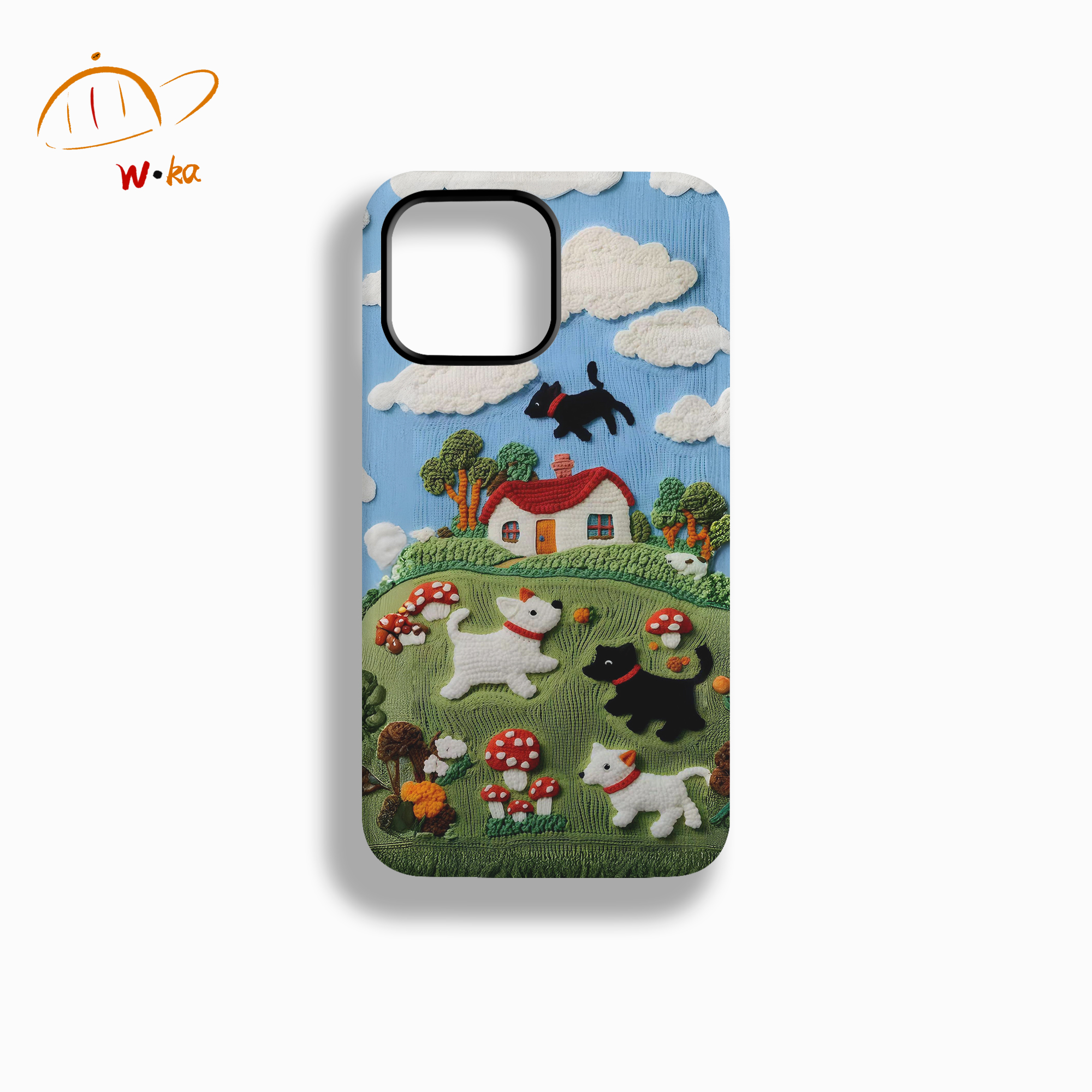 针织小狗-菲林二合一二代适用于苹果17pro华为vivo小米手机壳防摔