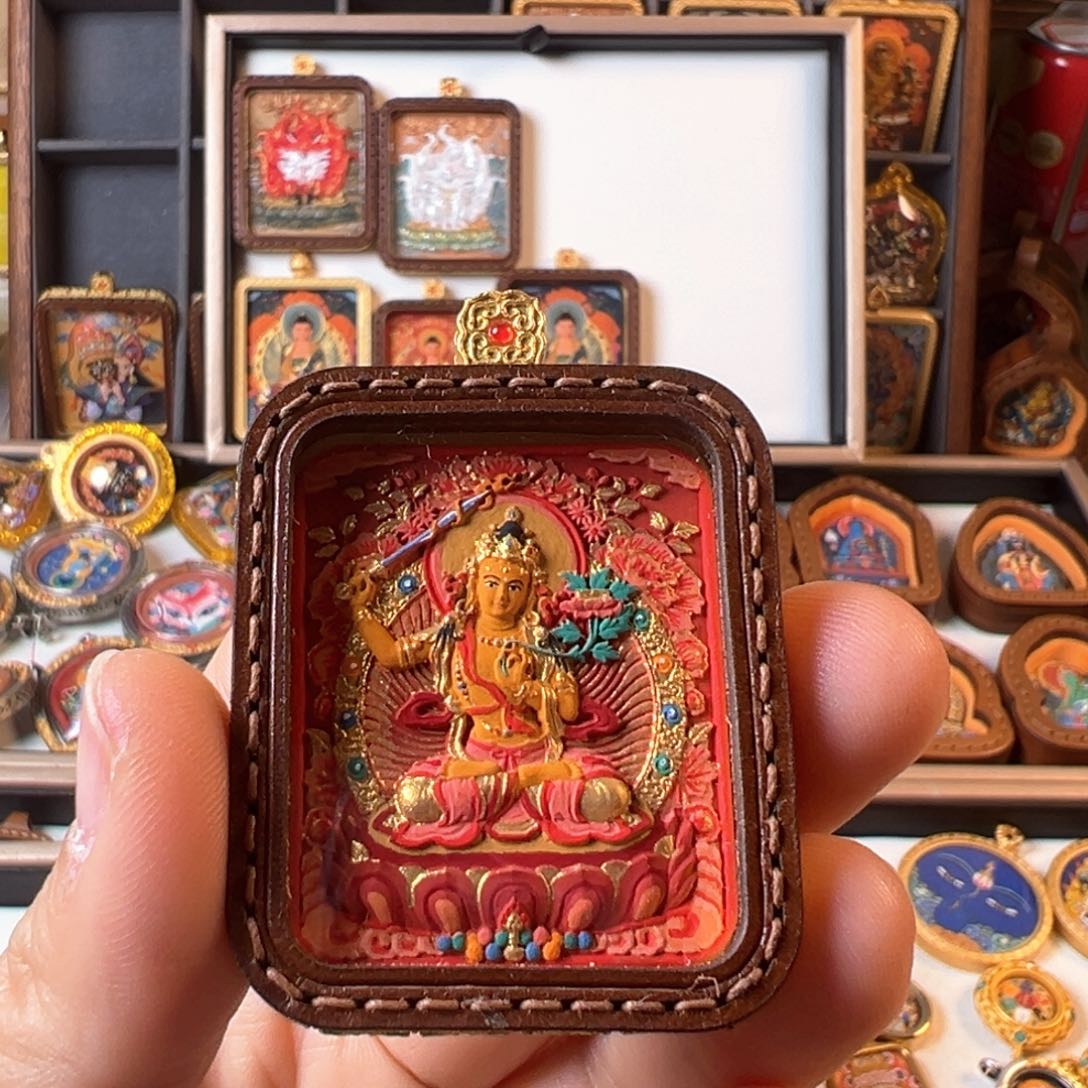 吊坠小*装裱画立体擦擦文殊不要绳子