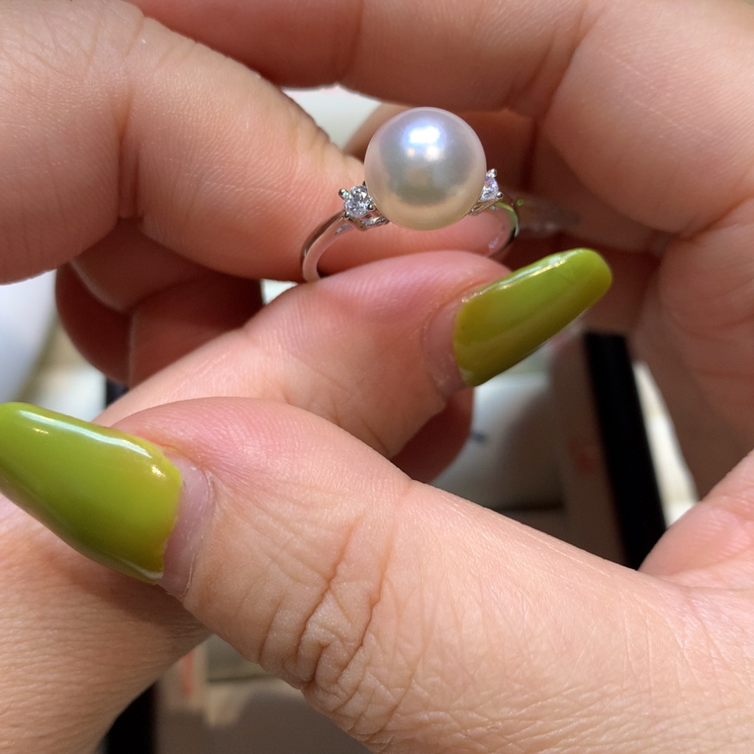 海水珍珠戒指银S925镶嵌