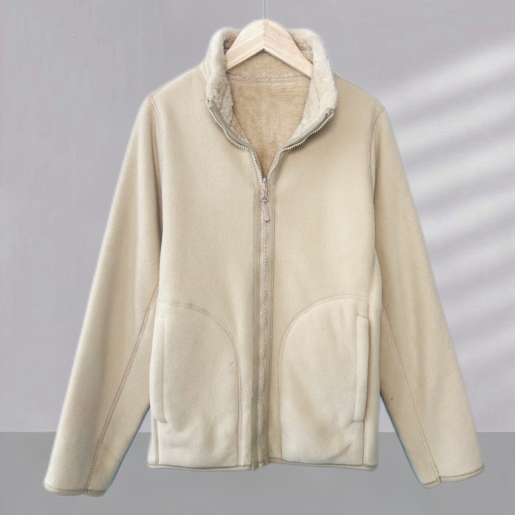 玲姐定制-女款双面穿立领抓绒衣保暖内胆加绒开衫单样Q  341521