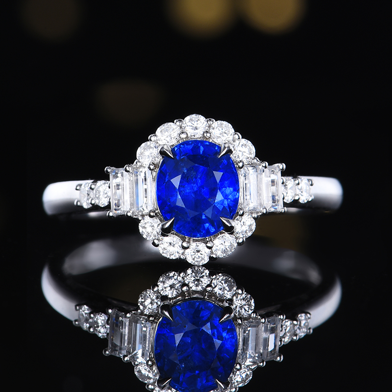 卡莱诗独特魅力 主石1.17克拉 18K金 天然矢车菊蓝宝石戒指
