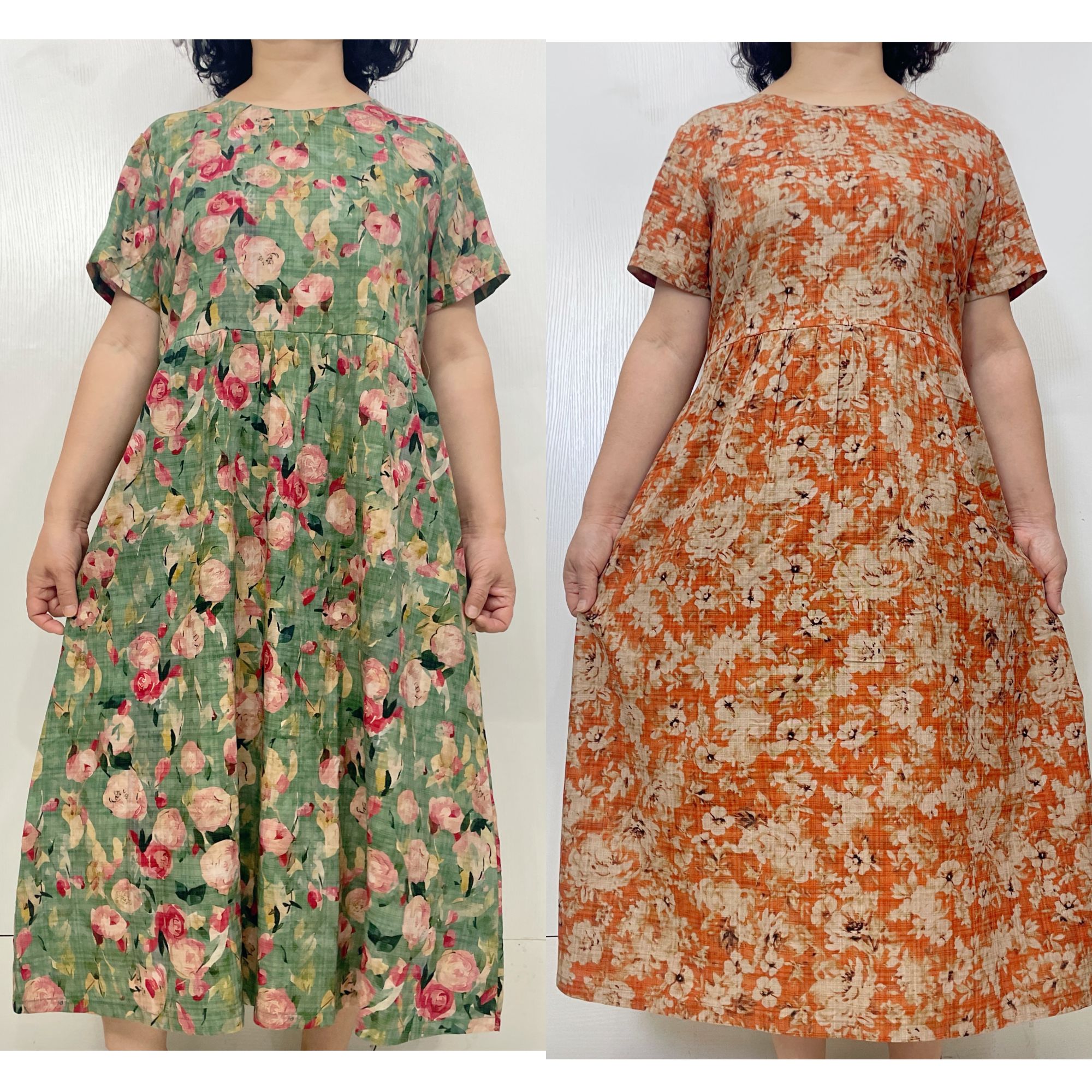 朦胧双花2025年气质时尚中长新款连衣裙