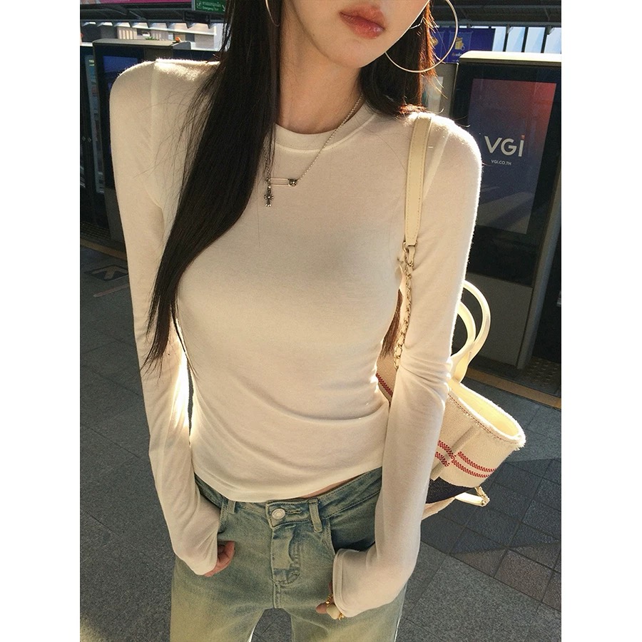 ins风羊绒蛋白百搭打底衫