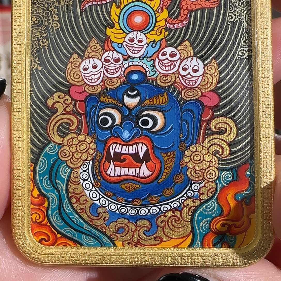 装裱画纯手绘天然矿料 大黑天 普华东智绘