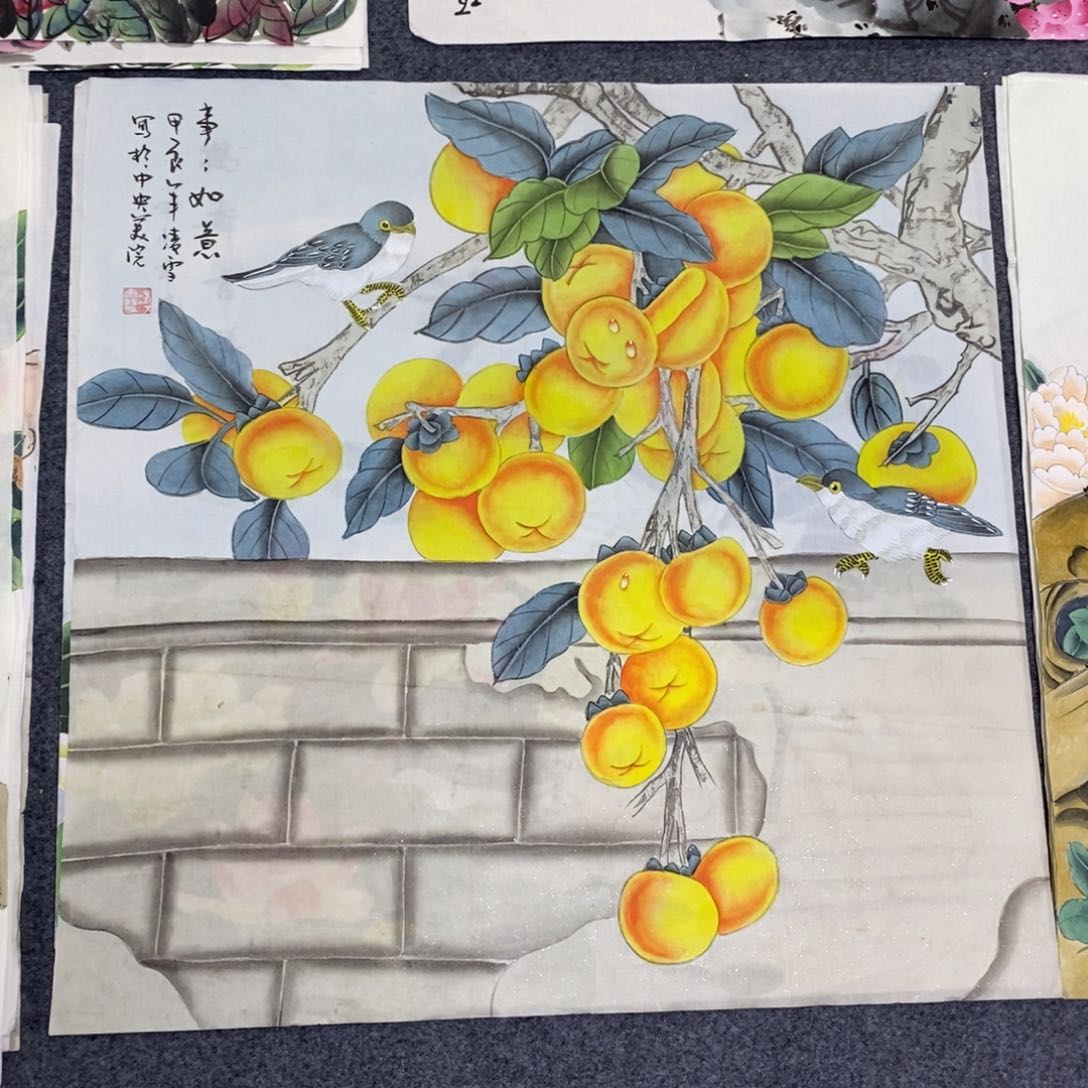 国画尺寸68✖️68工笔斗方手绘