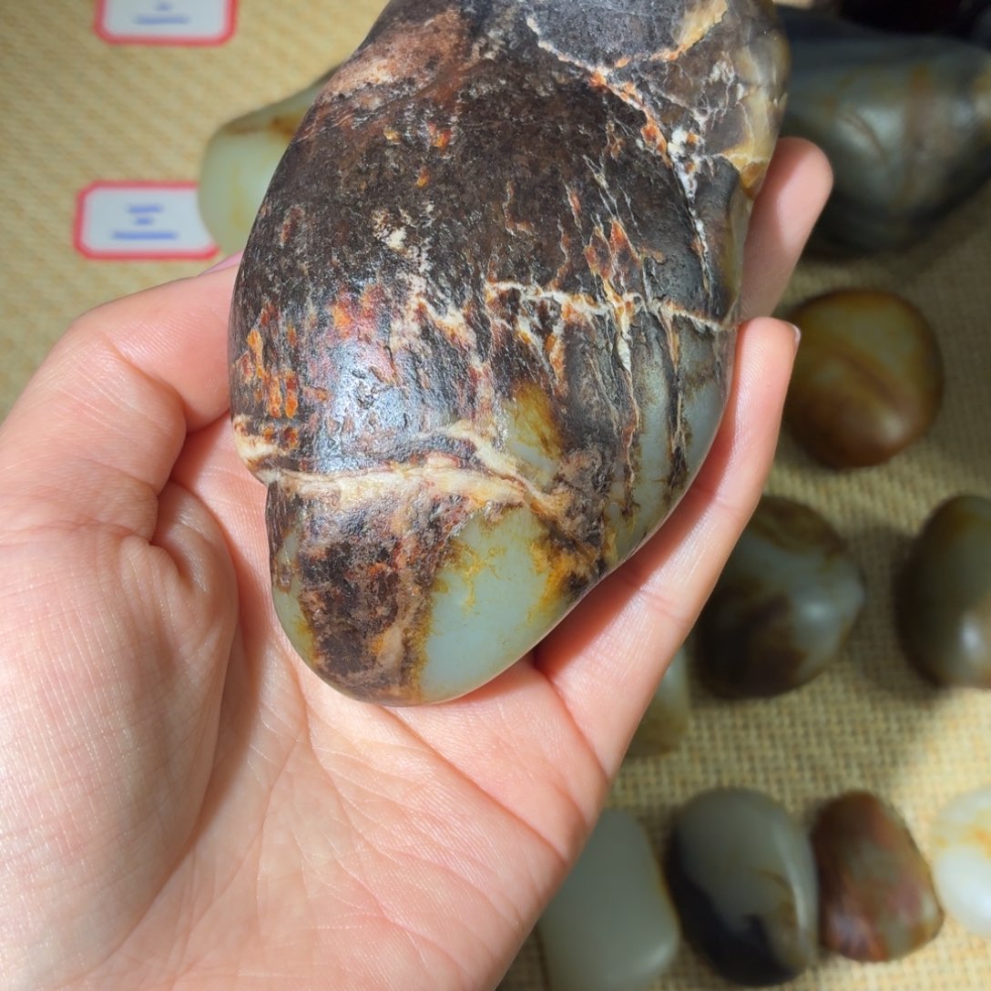 面***喜和田玉未镶嵌挂件460g