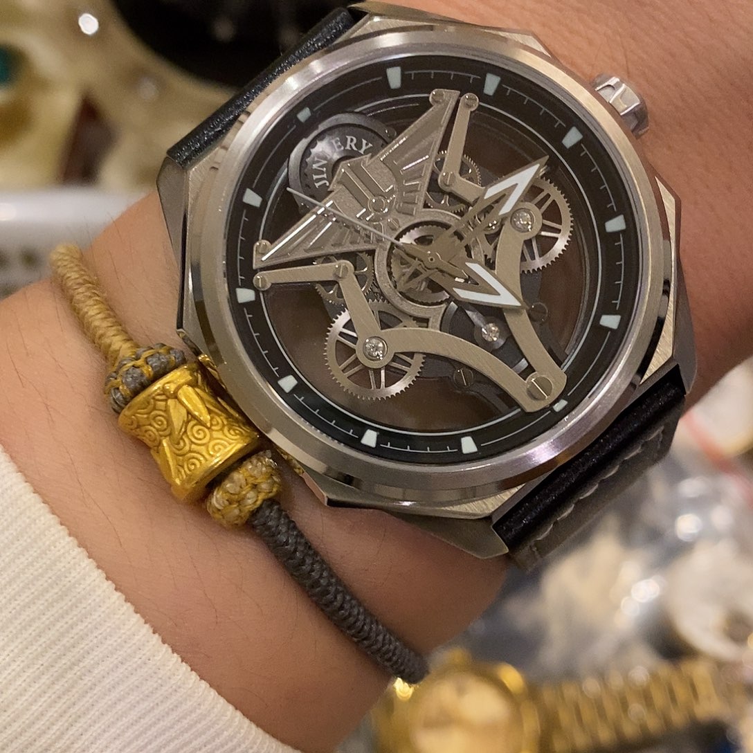 胶带瑞士精利镂空全自动机械表