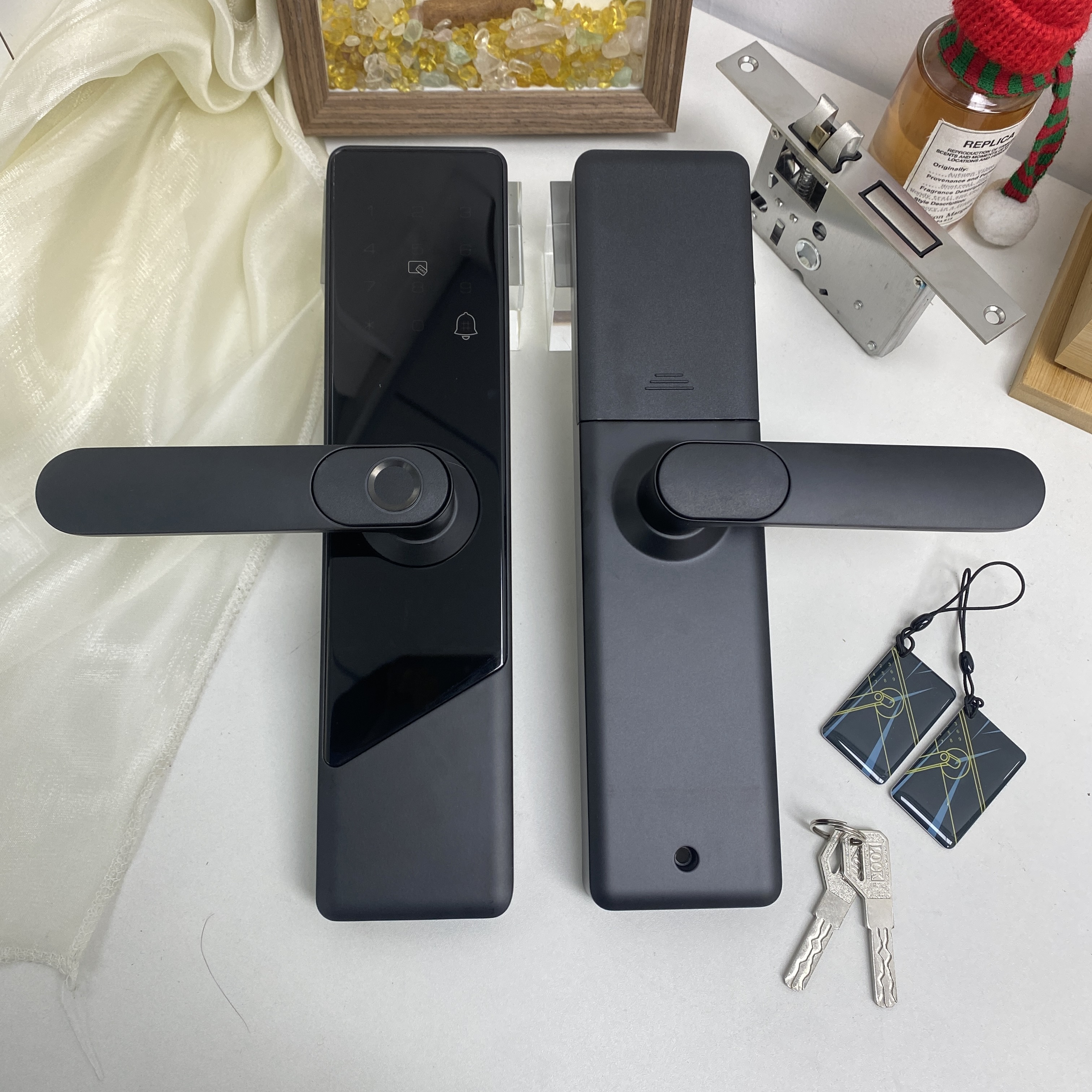 拍1发2室内门指纹锁S9黑魔方室内门智能锁室内门密码锁