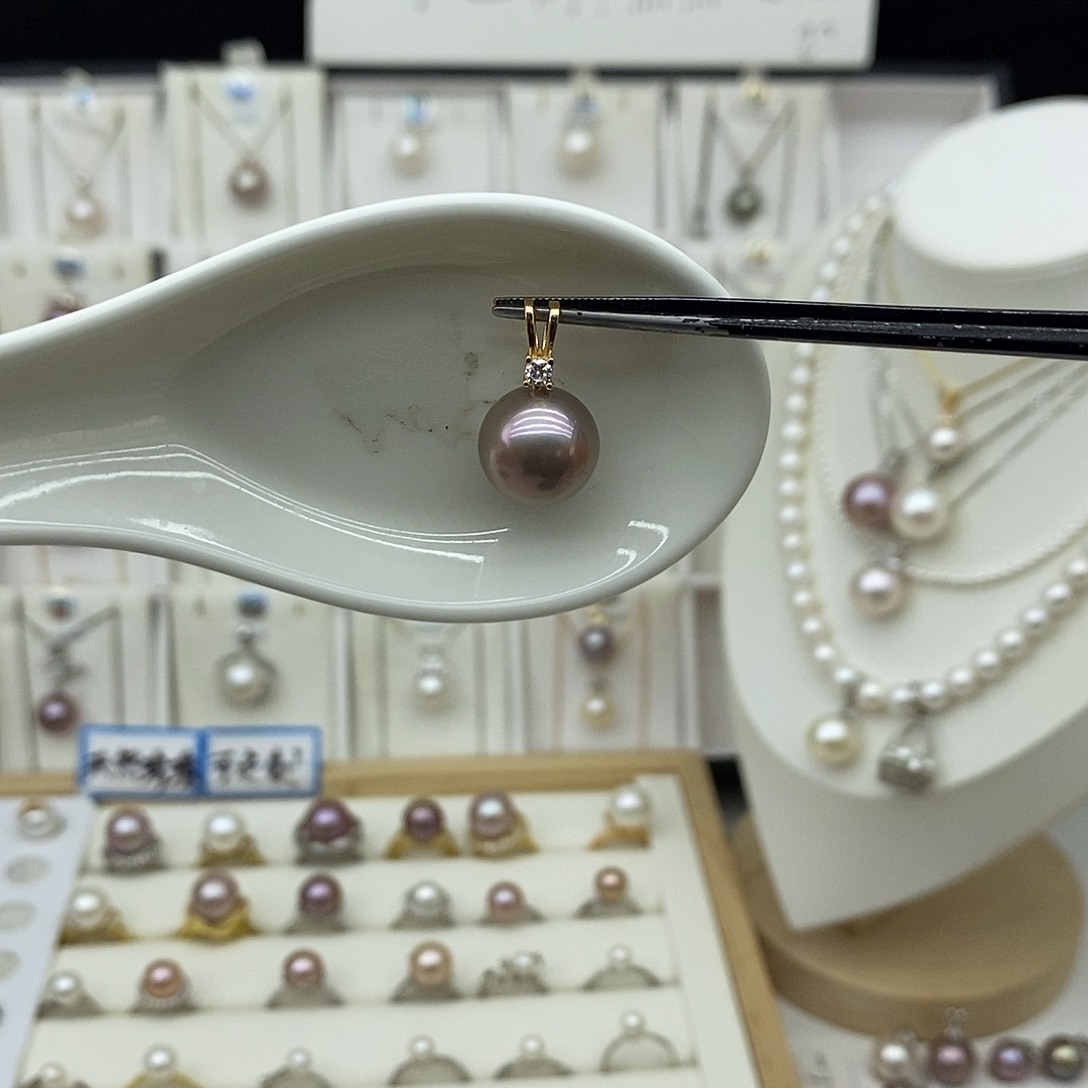 淡水珍珠银S925镶嵌吊坠(不含链)