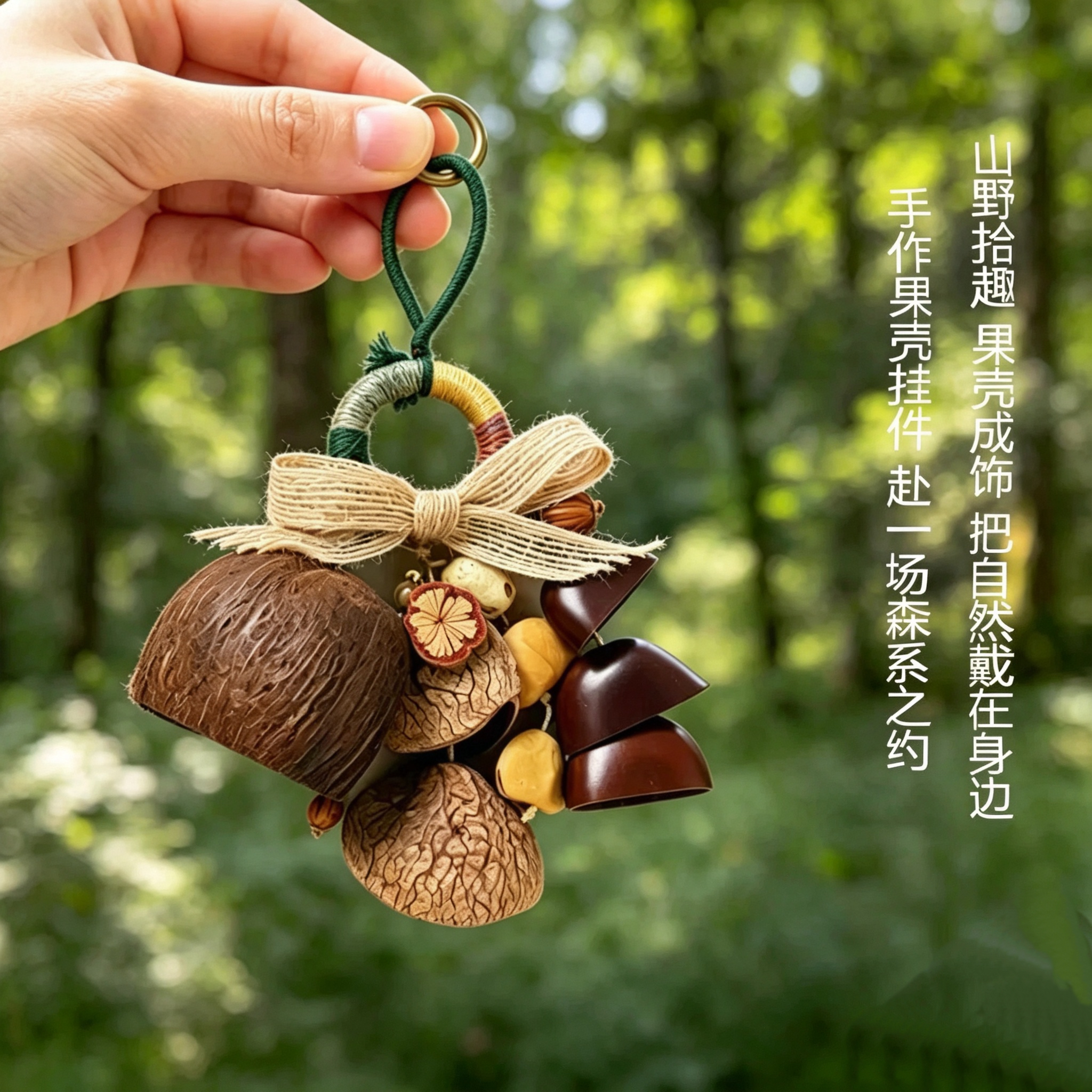 【绿野仙踪】天然印尼豆荚果壳挂件果壳风铃治愈手摇铃铛包挂 SH-84
