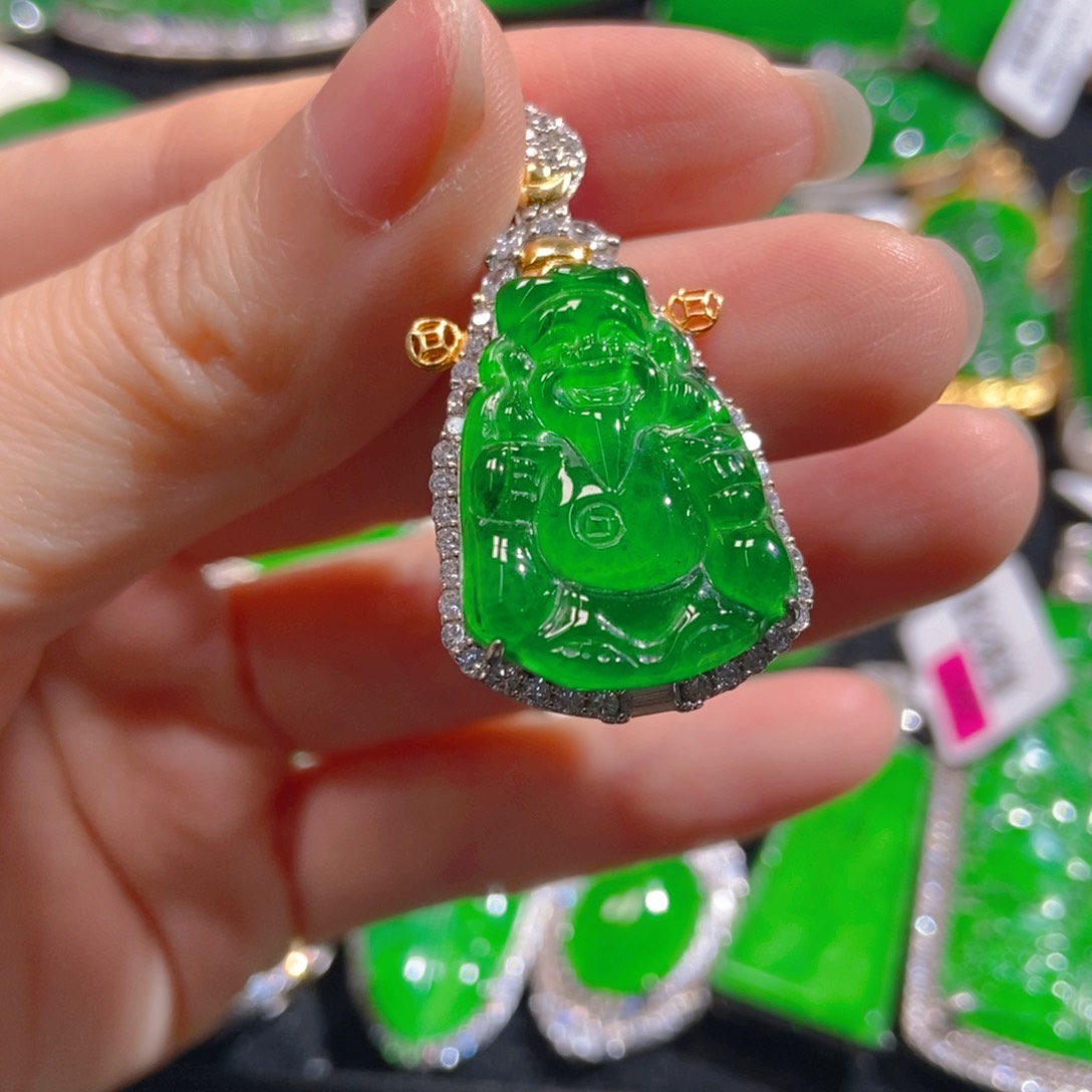 翡翠吊坠(不含链)银S925镶嵌