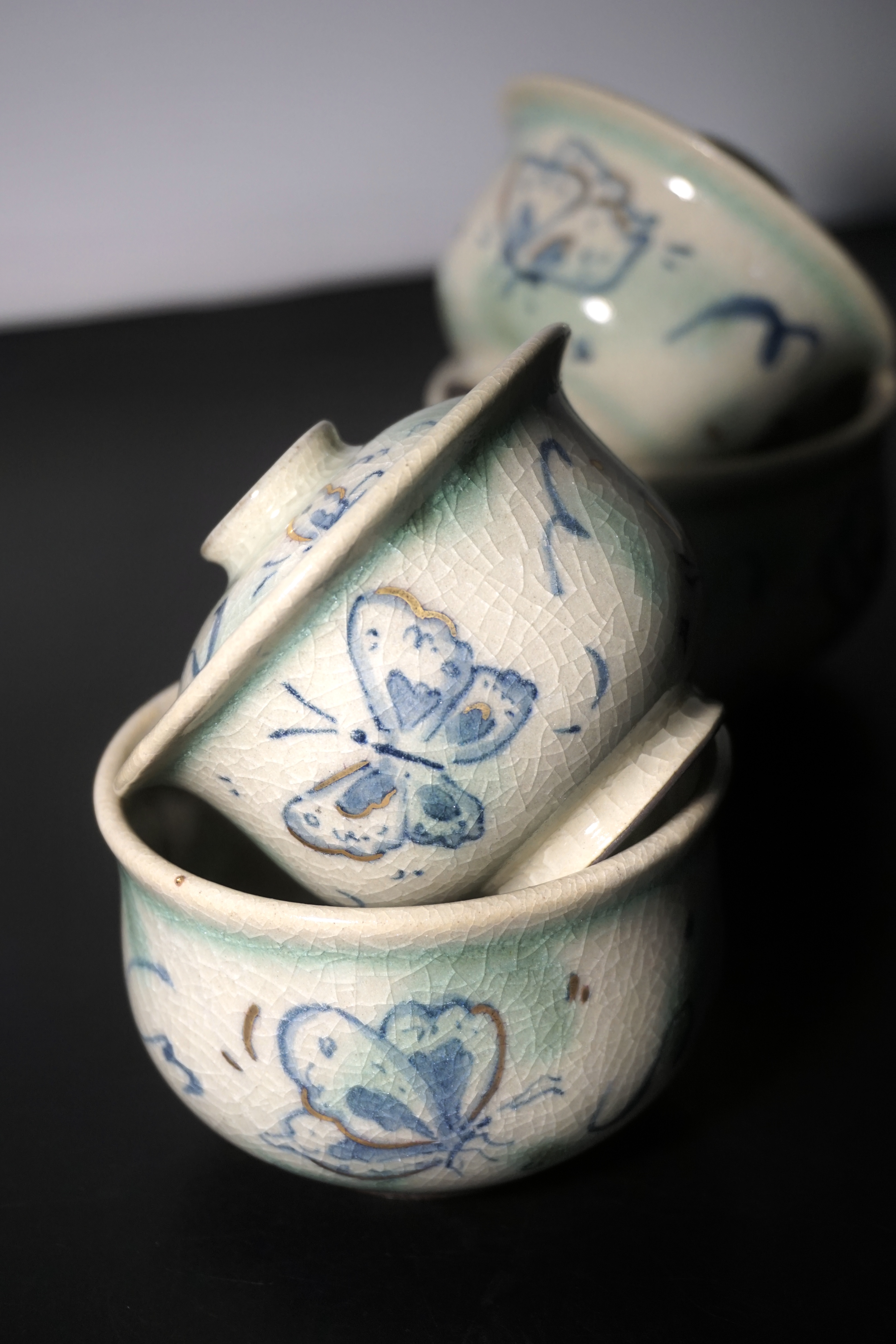 【不俗屿茶器】柯柯茶器 开片釉下彩蝴蝶泡茶器功夫茶具