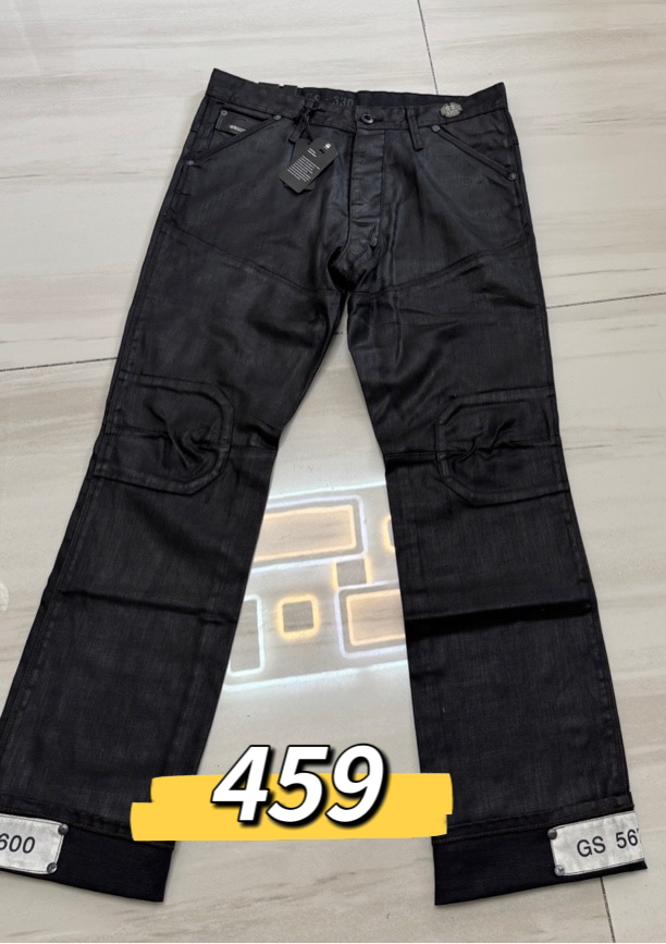 清货GS限量款自带编号涂层牛仔长裤时尚百搭潮流限定男裤