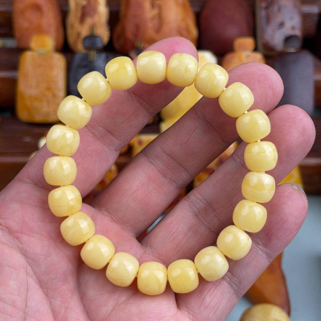 定制琥珀未镶嵌蜜蜡手串