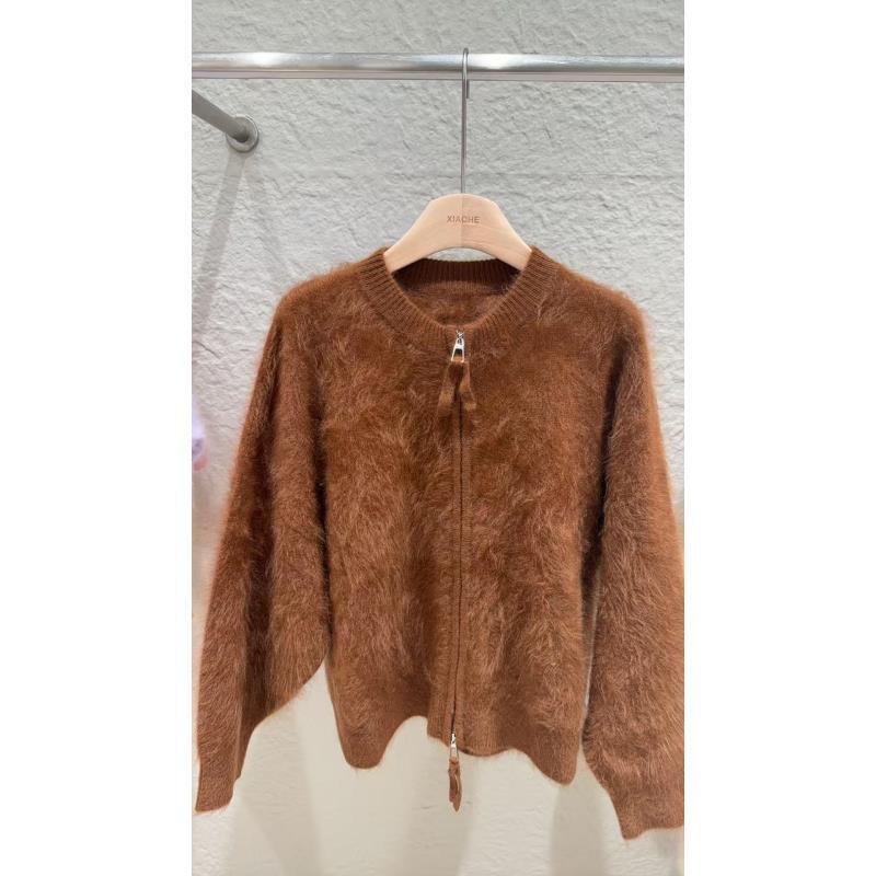 【云龙工厂】100山羊绒拉绒圆领时尚休闲女款加厚圆领套头衫7728